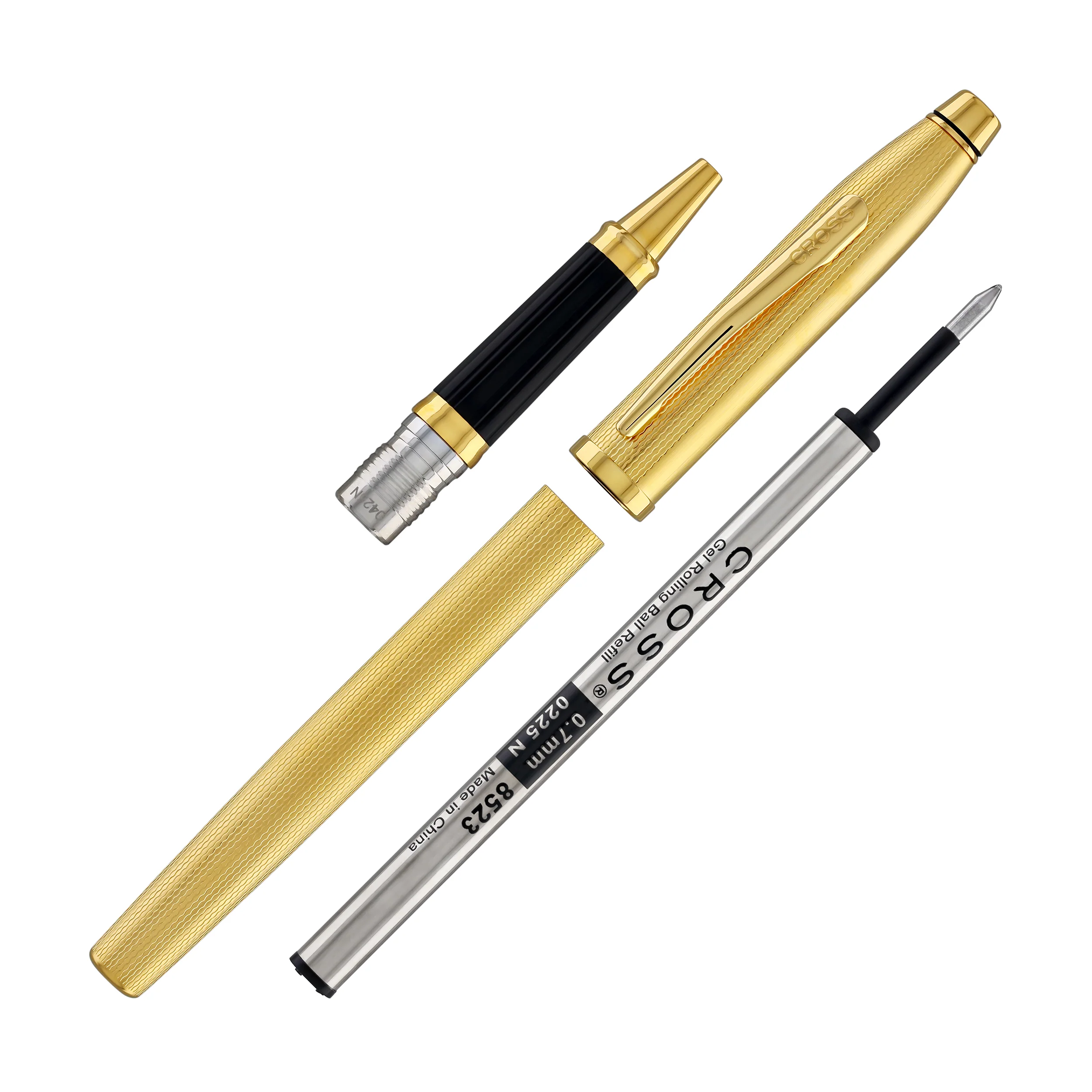 Cross Century II Selectip Rollerball Pen in Polished 23K Gold-Plated Engraved Diamond Pattern - Image 7