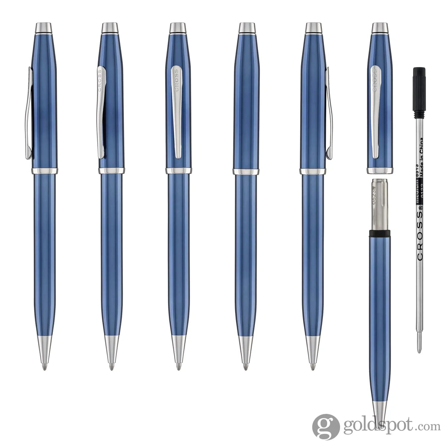 Cross Century II Ballpoint Pen in Translucent Blue with Rhodium Trim - Image 6
