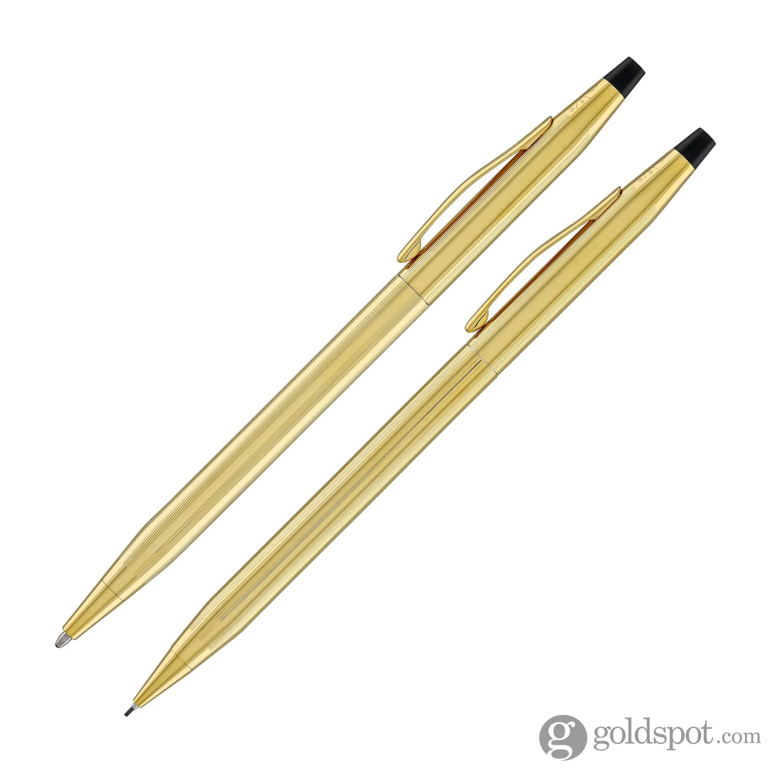Cross Classic Century Ballpoint Pen & 0.7mm Mechanical Pencil Set in 23K Gold Plated - Image 3