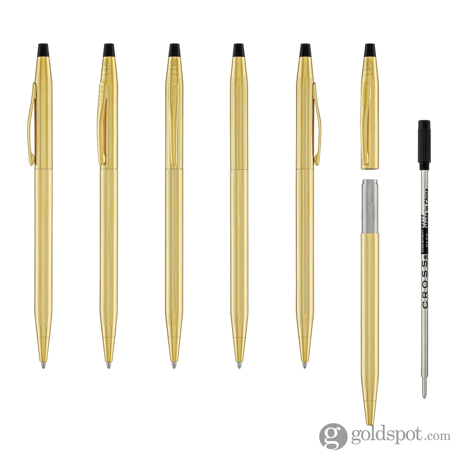 Cross Classic Century Ballpoint Pen & 0.7mm Mechanical Pencil Set in 23K Gold Plated - Image 6
