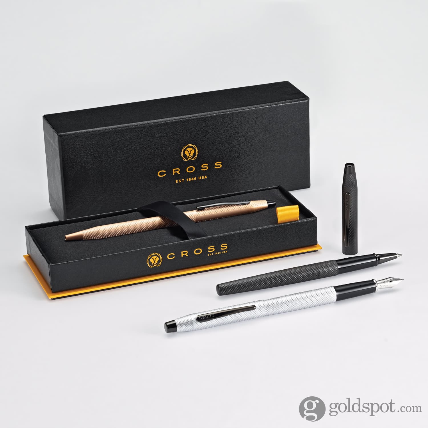 Cross Classic Century Ballpoint Pen in Brushed Rose Gold PVD with Diamond Engraving - Image 3