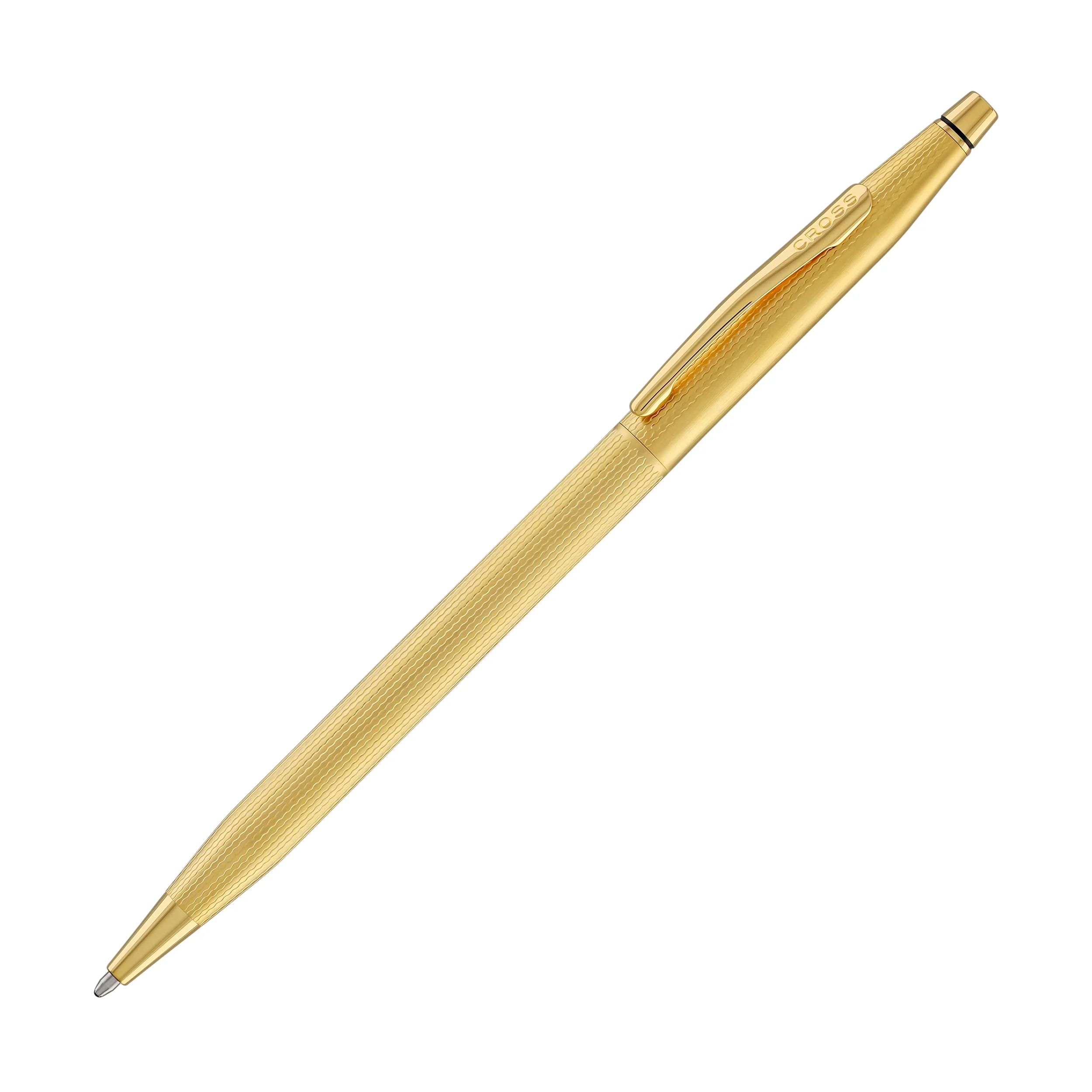 Cross Classic Century Polished 23K Gold-Plated Engraved Diamond Pattern Ballpoint Pen - Image 2
