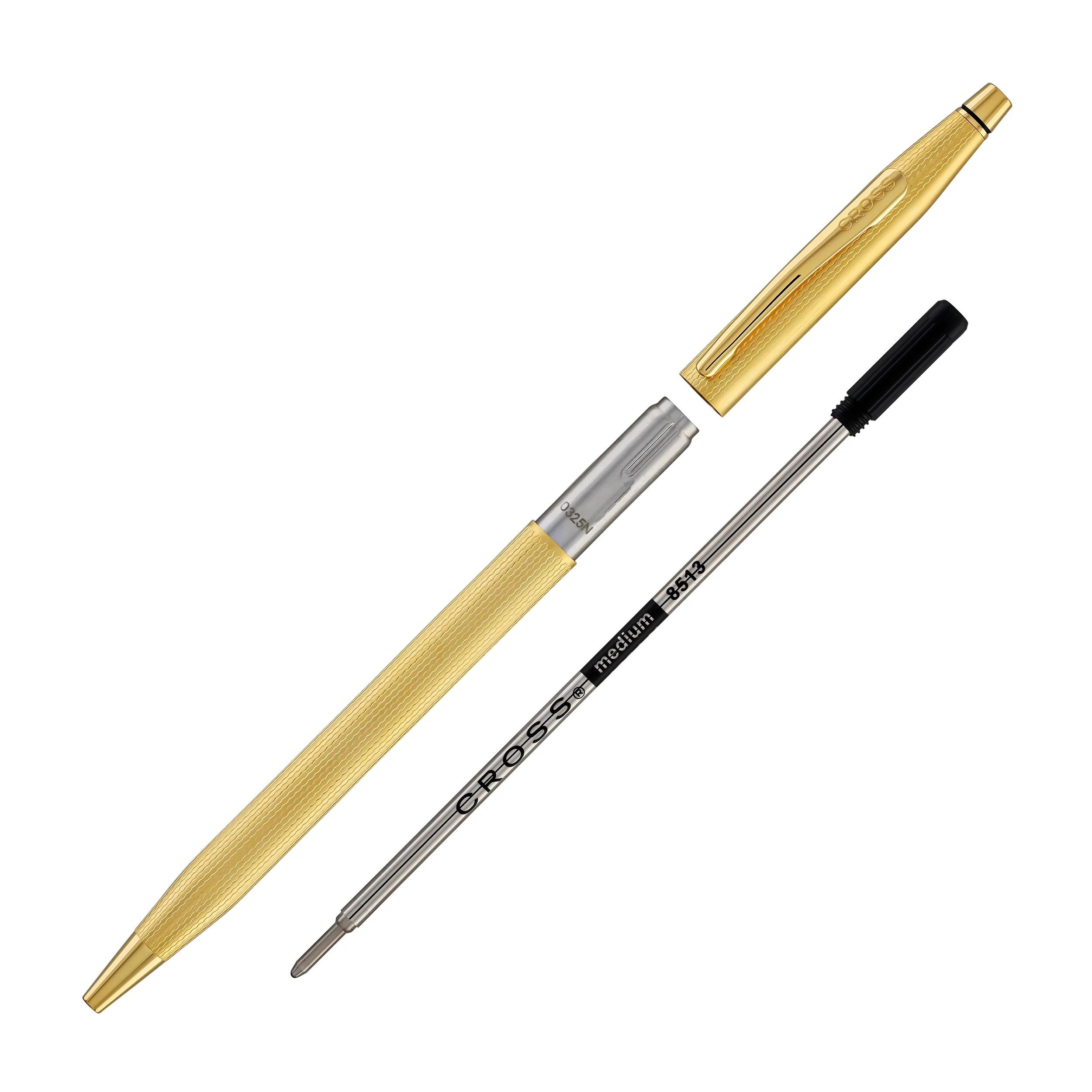 Cross Classic Century Polished 23K Gold-Plated Engraved Diamond Pattern Ballpoint Pen - Image 5
