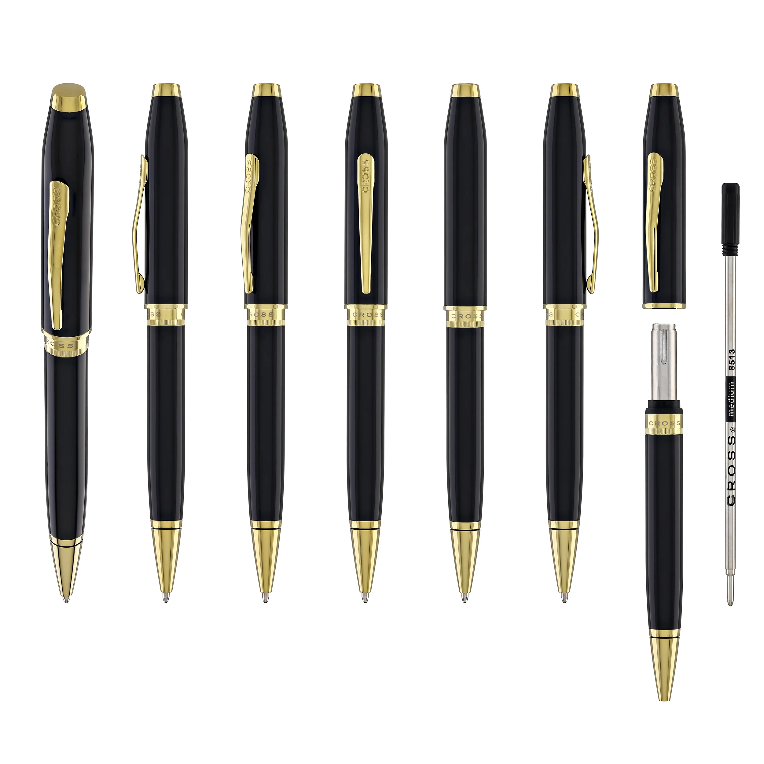 Cross Foundry Ballpoint Pen in Glossy Black Lacquer with PVD Gold Appointments - Image 7