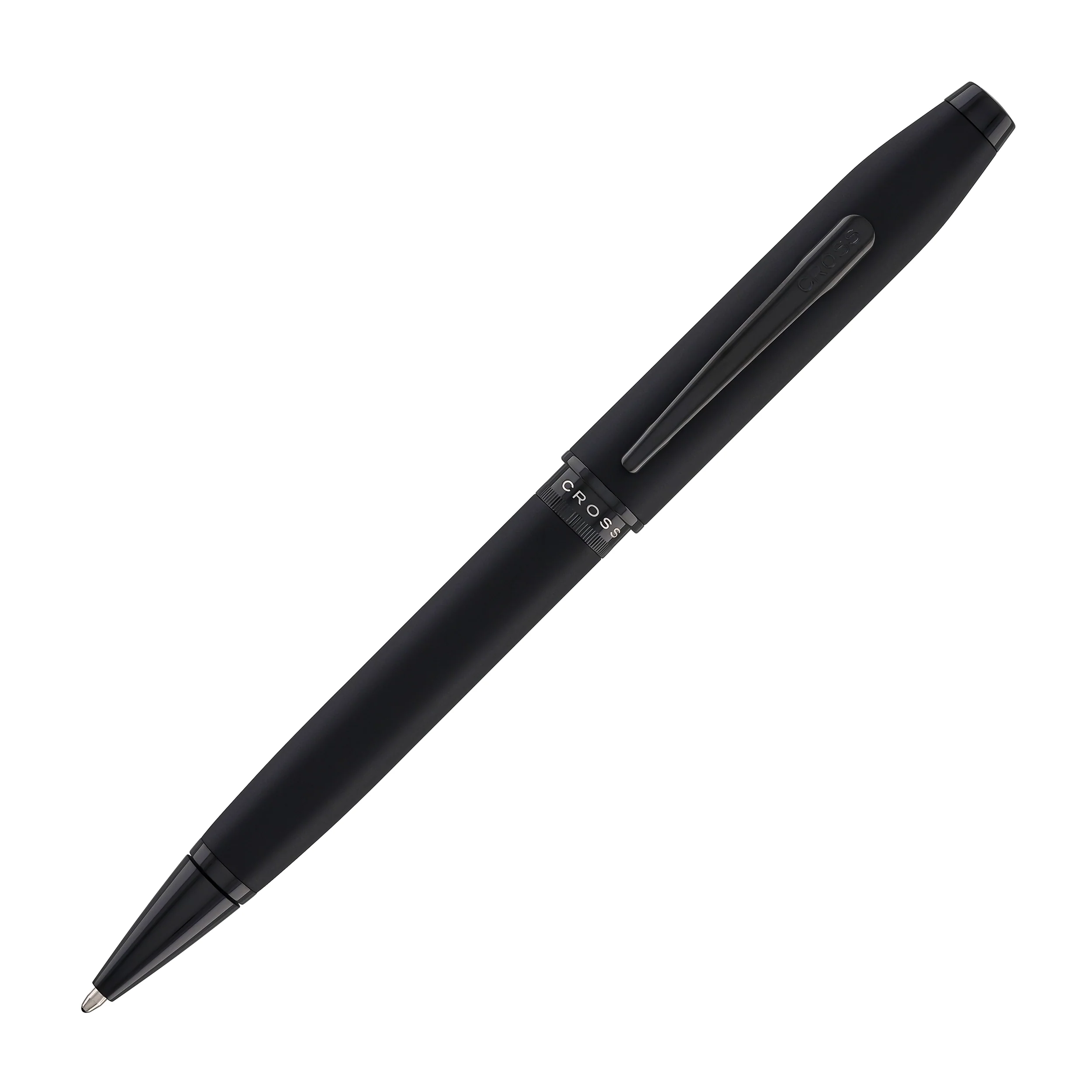 Cross Foundry Ballpoint Pen in Matte Black Lacquer with PVD Black Appointments - Image 2