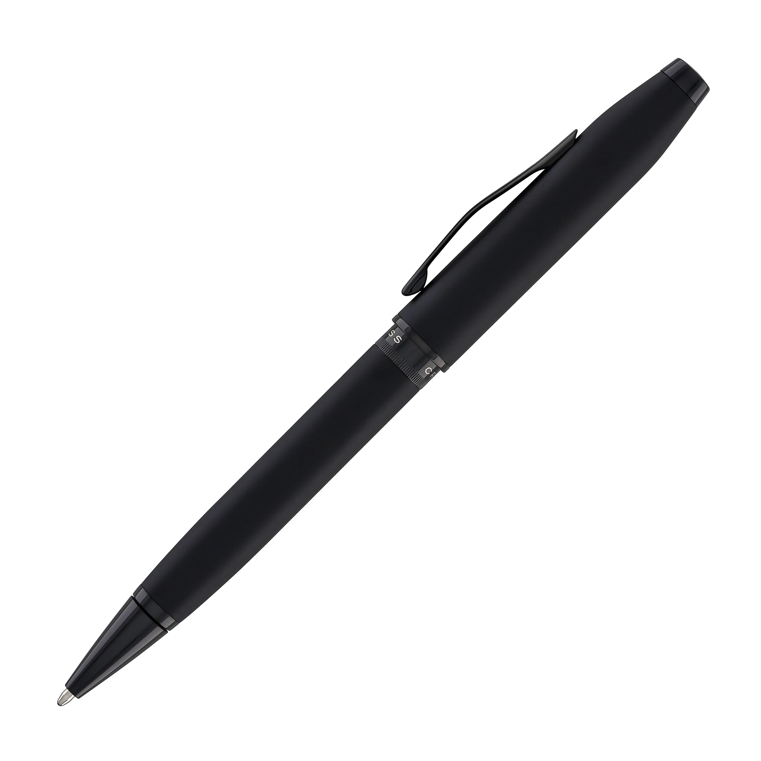 Cross Foundry Ballpoint Pen in Matte Black Lacquer with PVD Black Appointments - Image 4