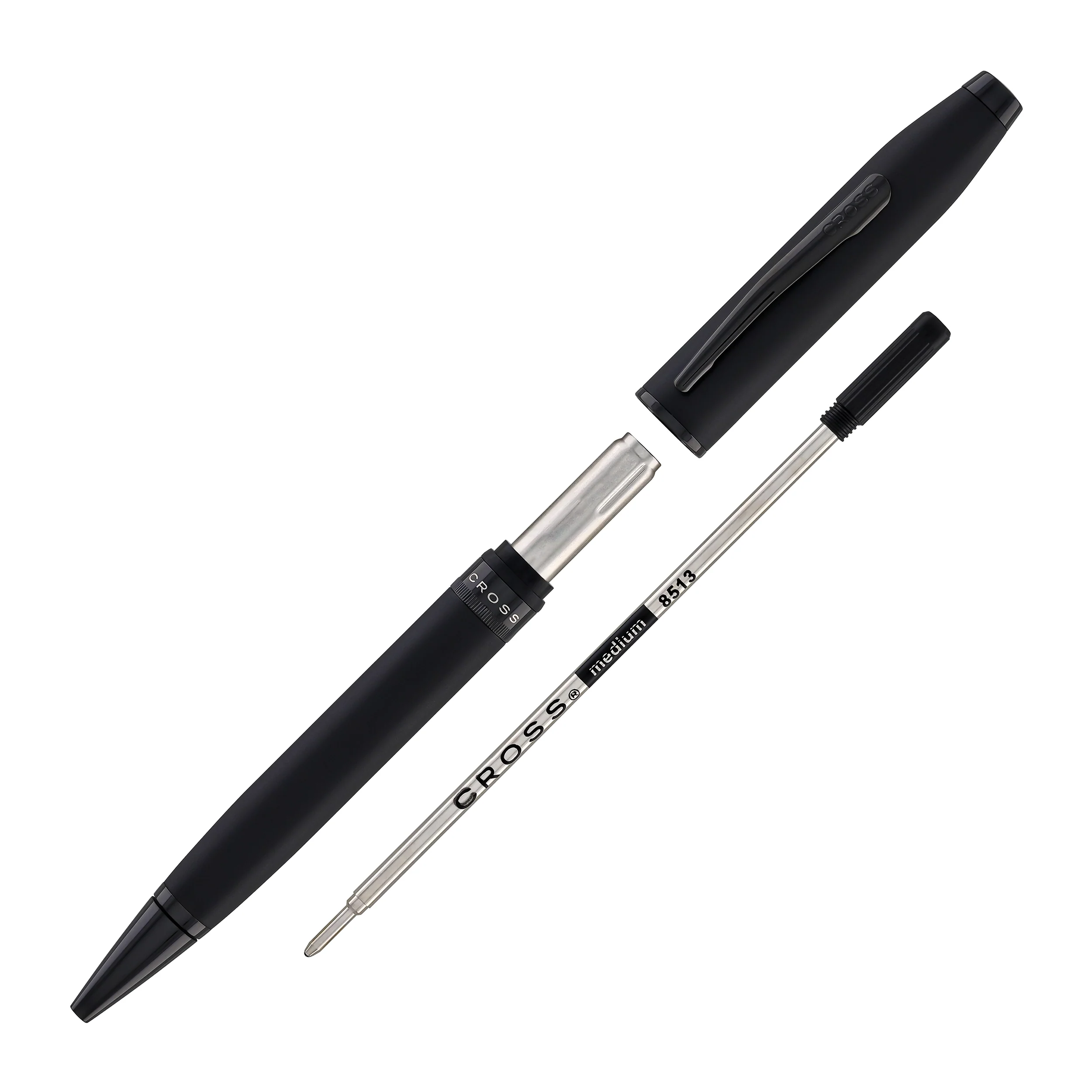 Cross Foundry Ballpoint Pen in Matte Black Lacquer with PVD Black Appointments - Image 6
