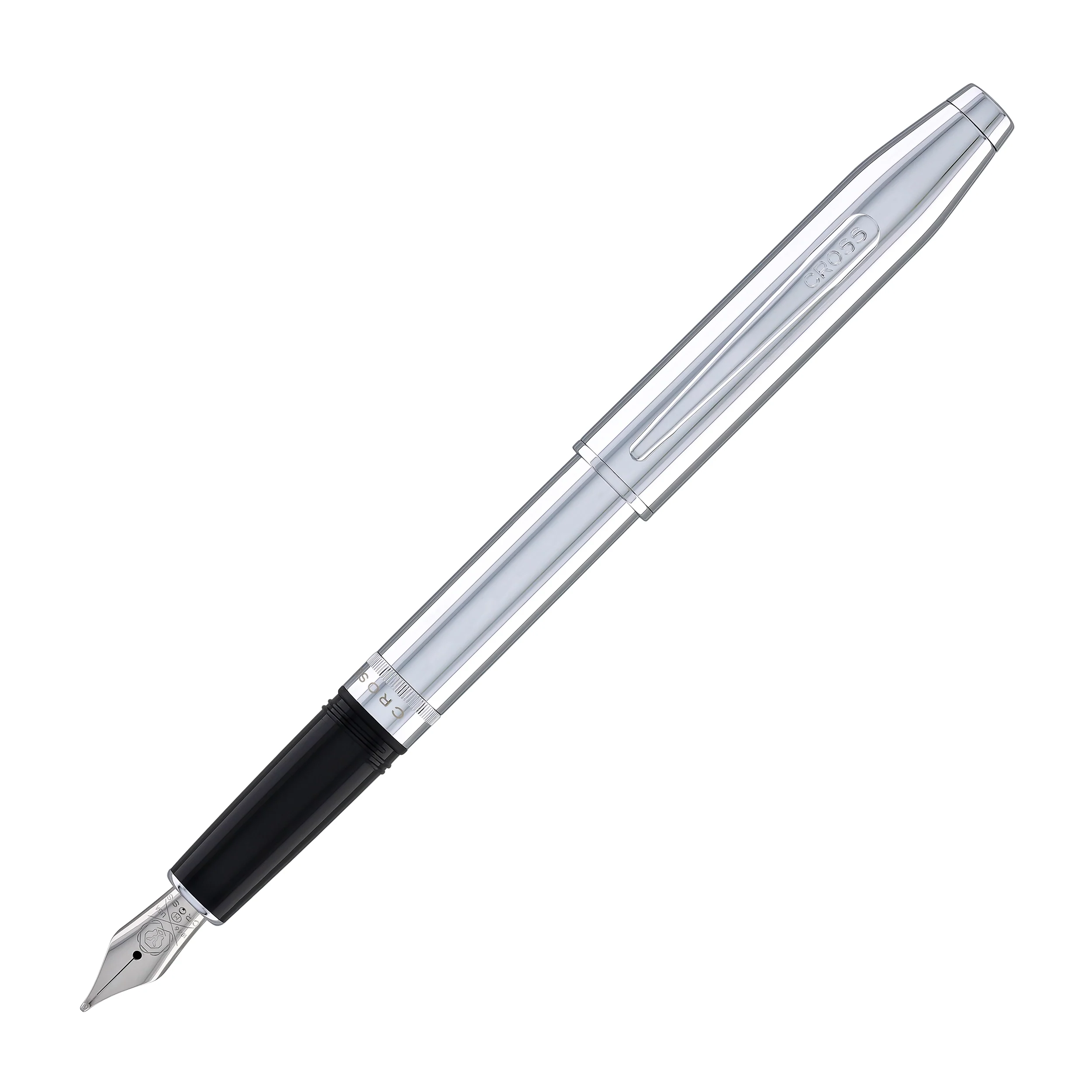 Cross Foundry Fountain Pen in Polished Chrome with Polished Chrome Appointments - Medium Nib - Image 3