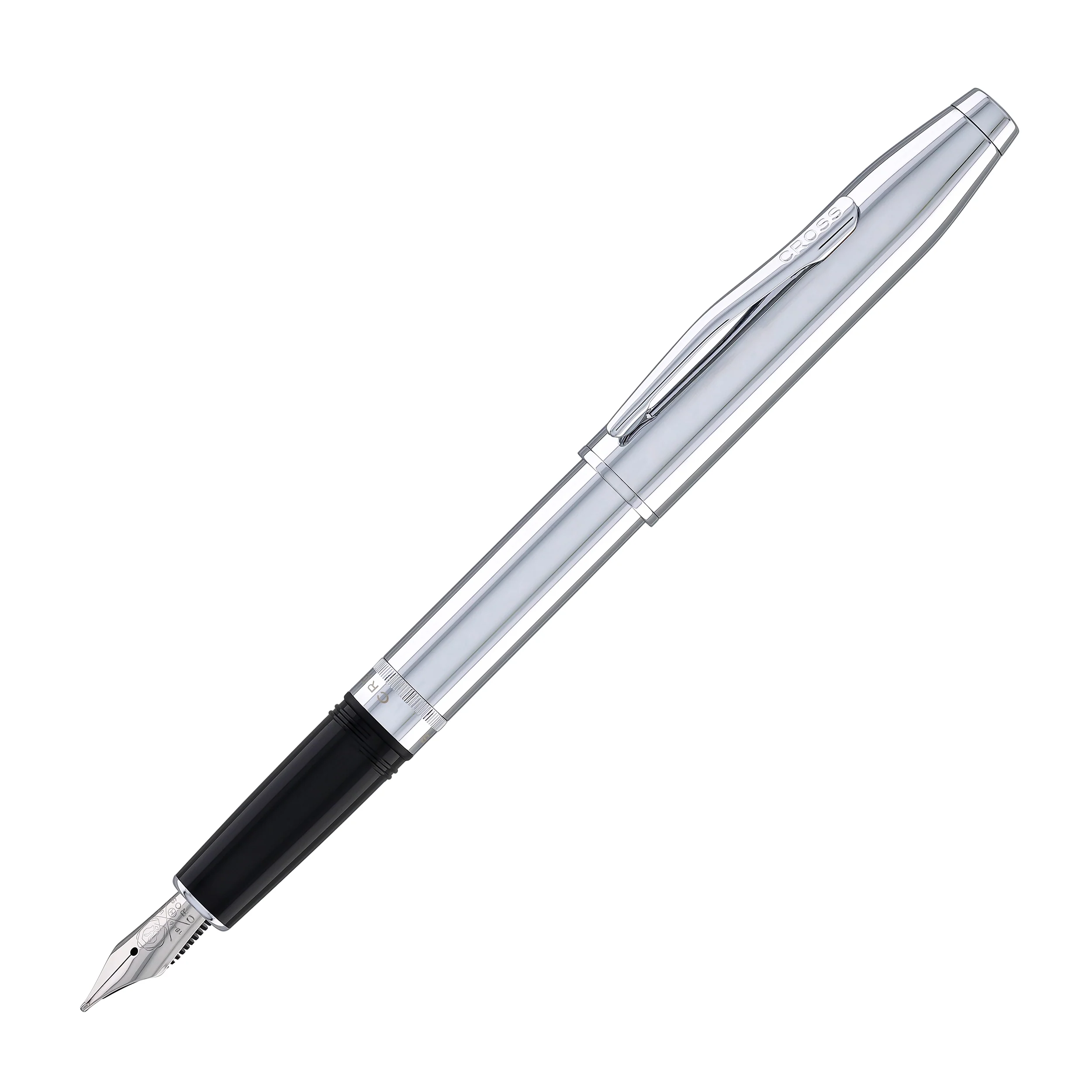Cross Foundry Fountain Pen in Polished Chrome with Polished Chrome Appointments - Medium Nib - Image 4