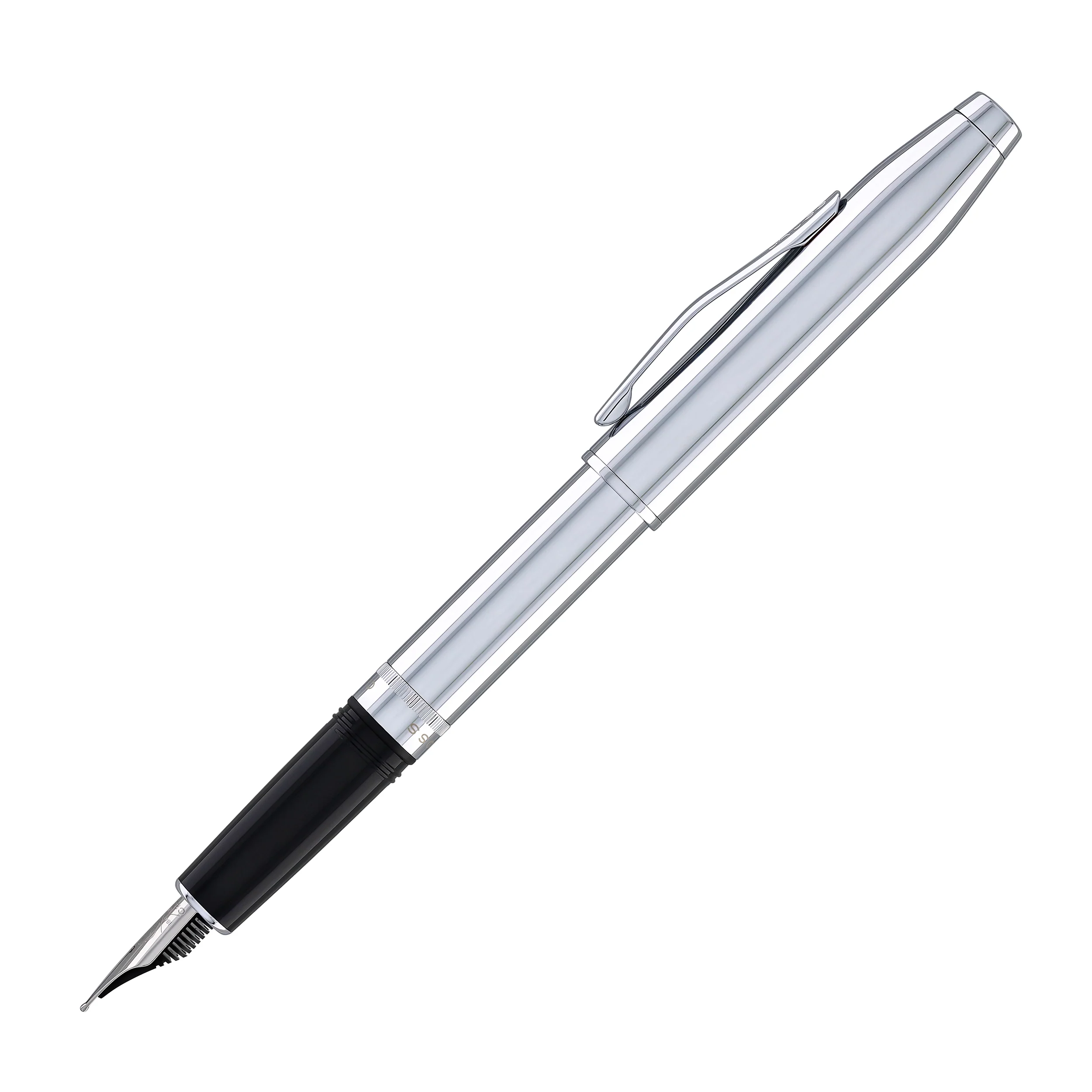 Cross Foundry Fountain Pen in Polished Chrome with Polished Chrome Appointments - Medium Nib - Image 5