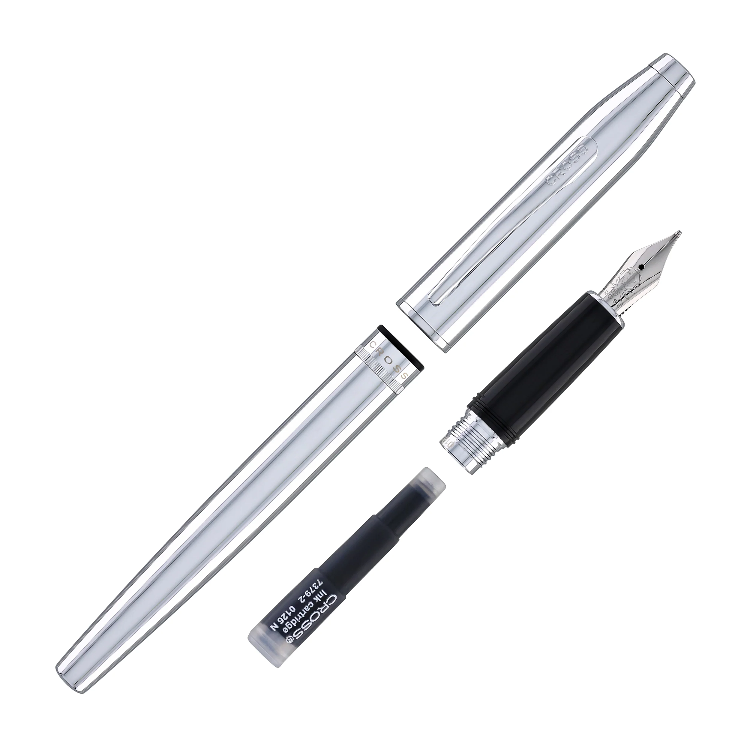 Cross Foundry Fountain Pen in Polished Chrome with Polished Chrome Appointments - Medium Nib - Image 8