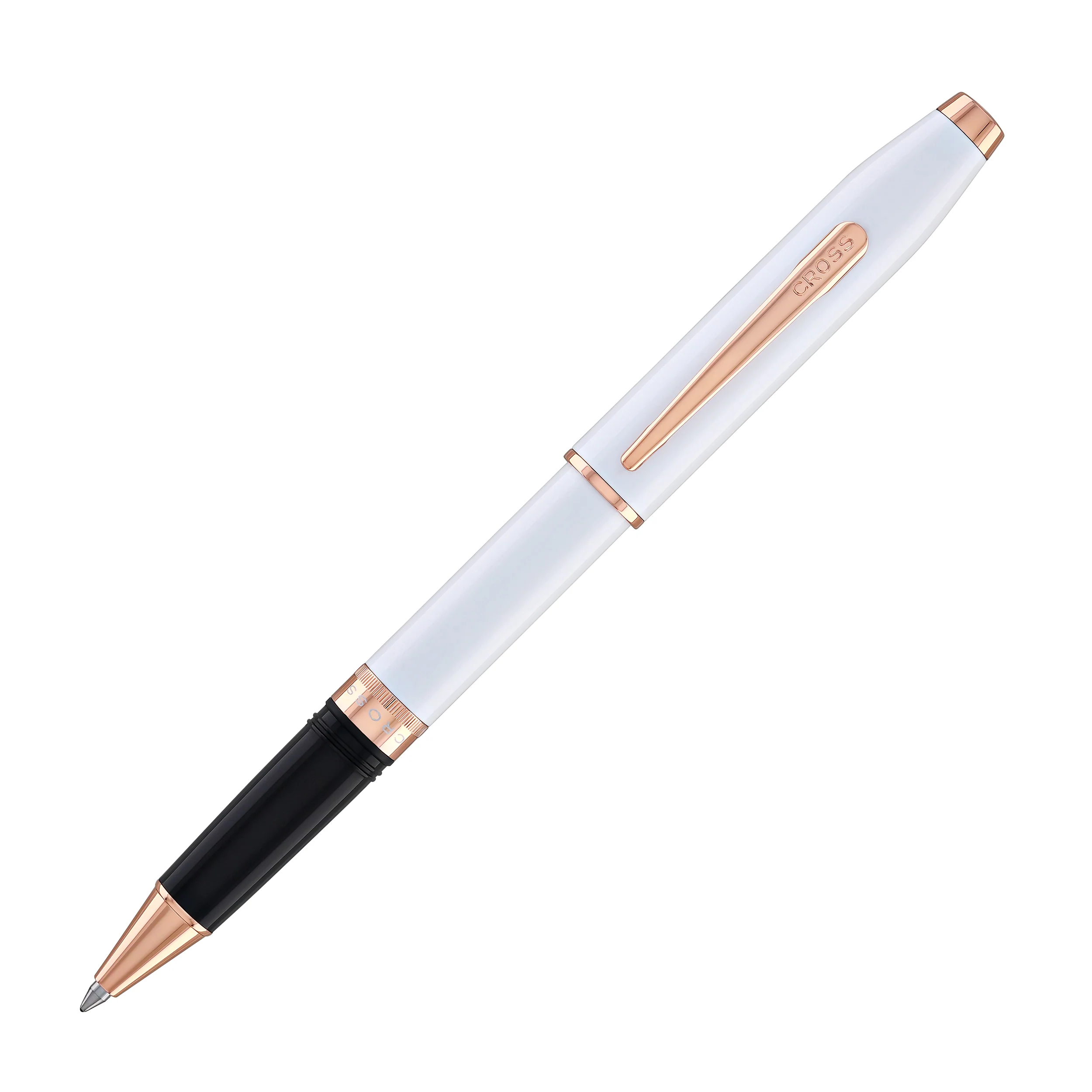 Cross Foundry Rollerball Pen in Pearl White Lacquer with Rose Gold Appointments - Image 3
