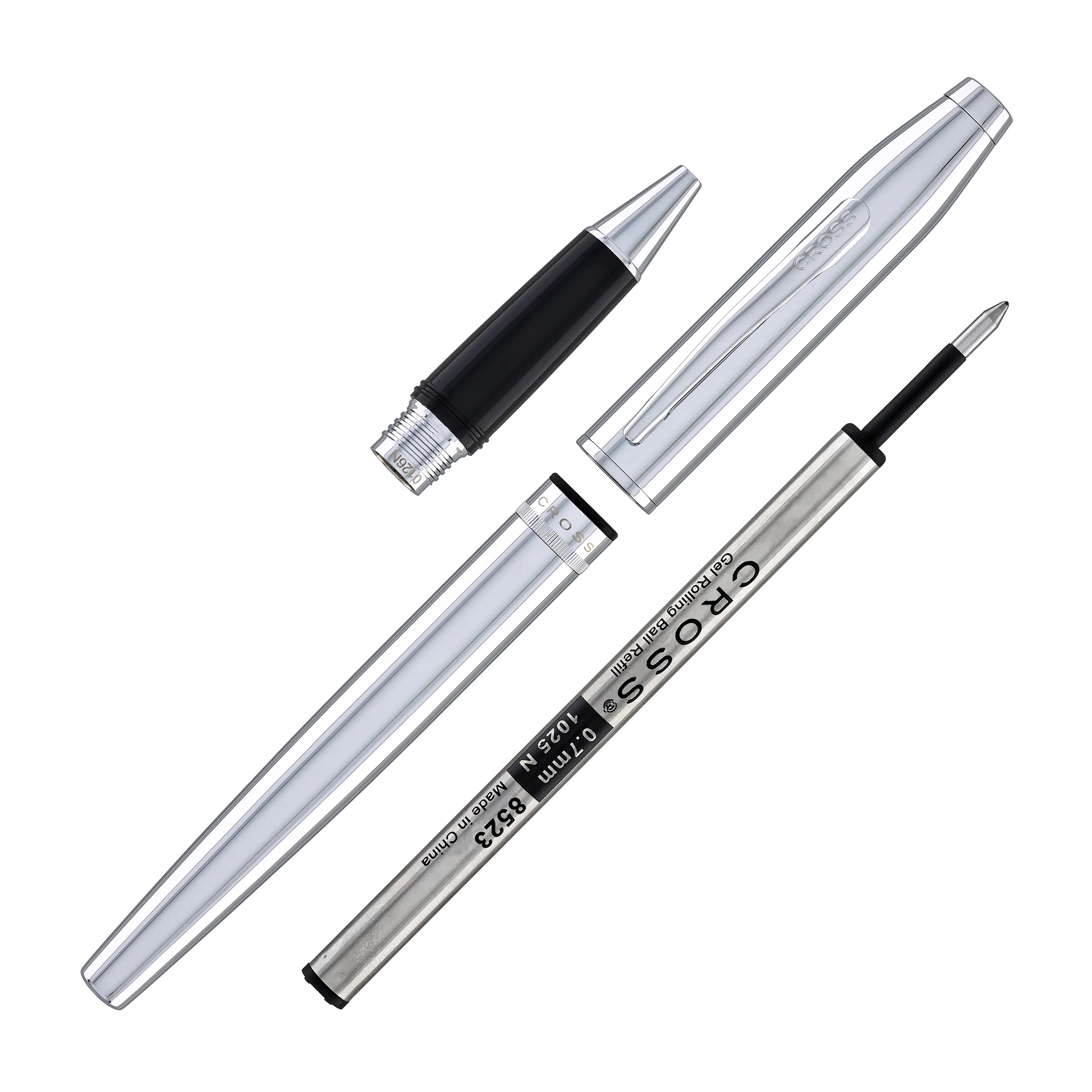 Cross Foundry Rollerball Pen in Polished Chrome with Polished Chrome Appointments - Image 8