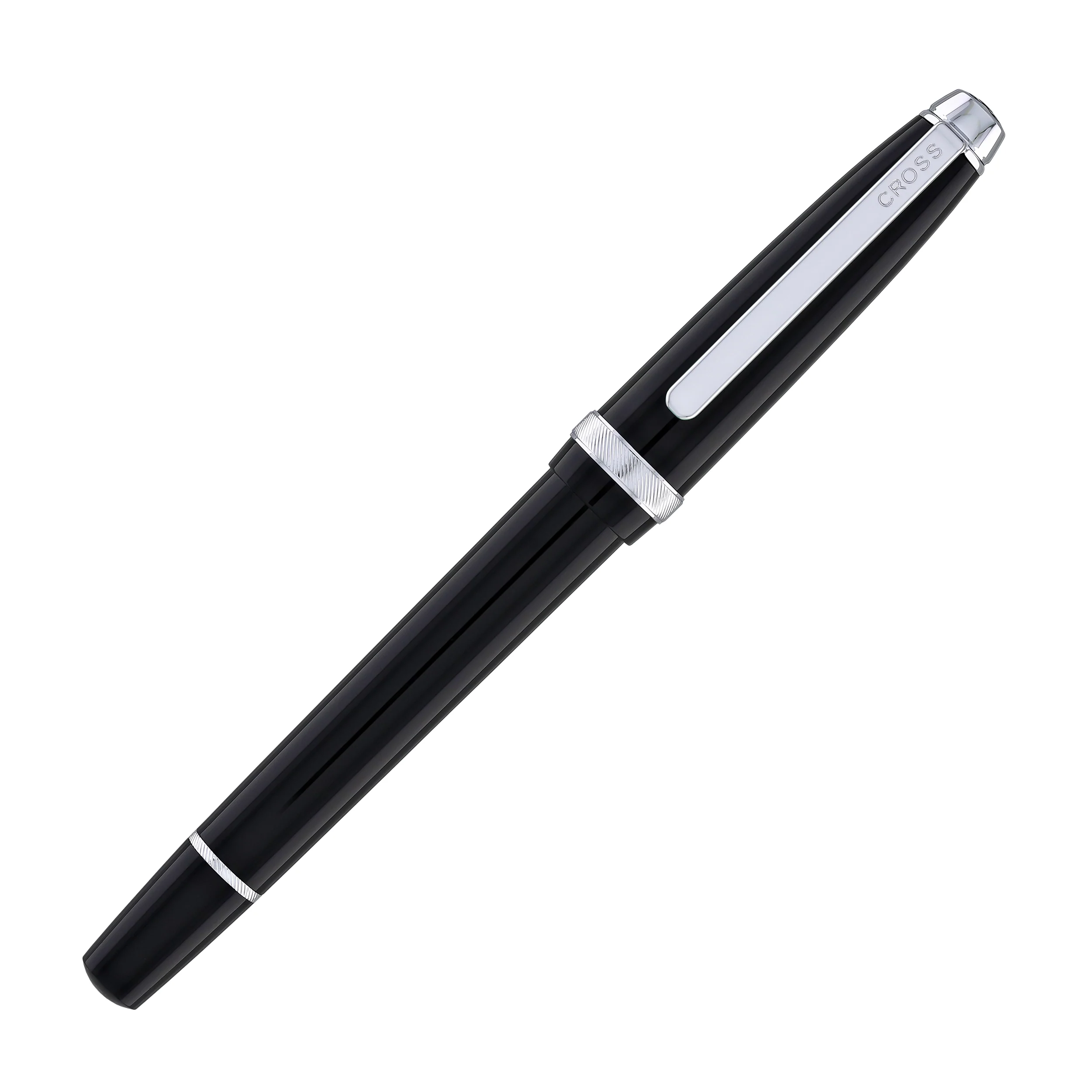 Cross Lume Ballpoint Pen in Obsidian Black with Polished Chrome Appointments - Image 2