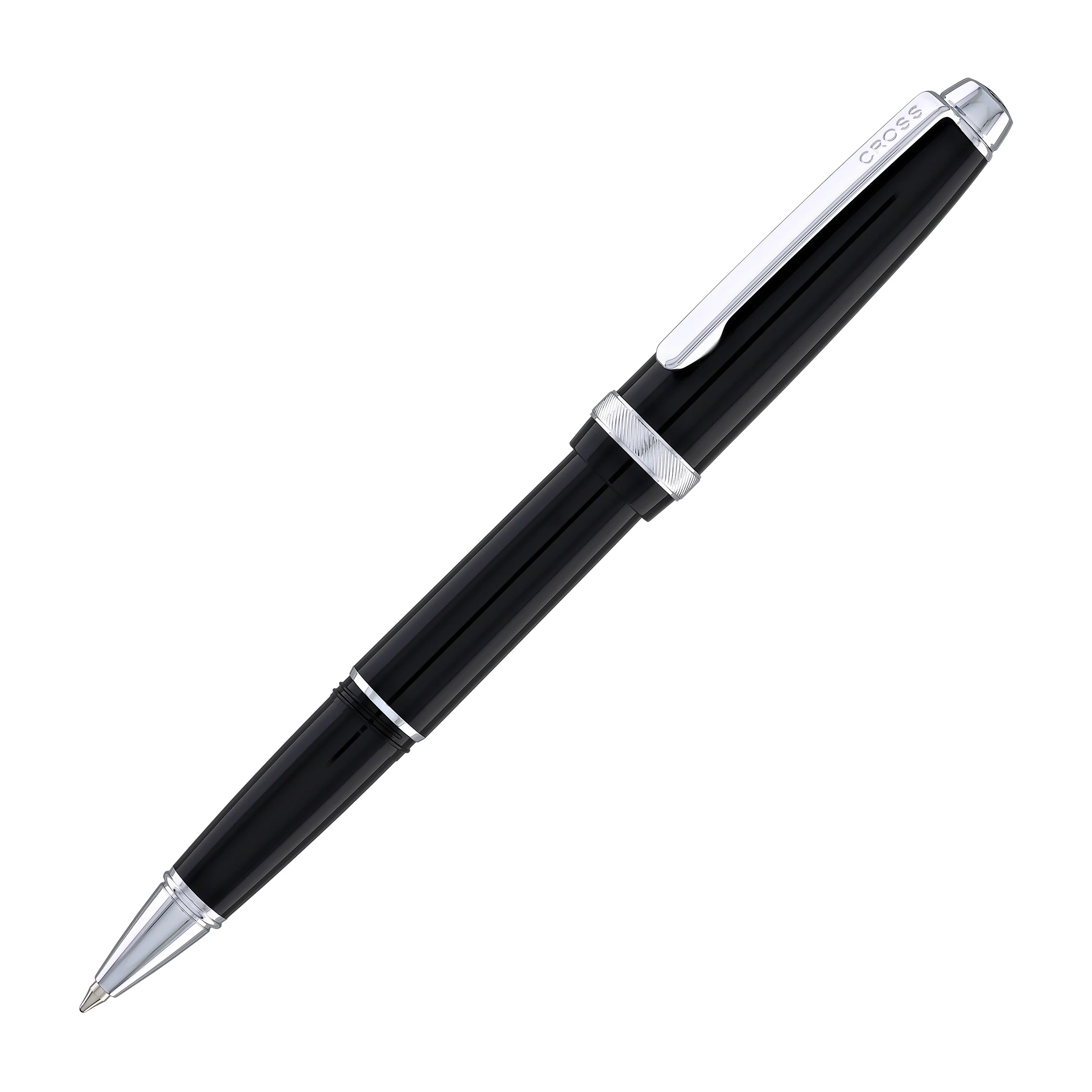 Cross Lume Ballpoint Pen in Obsidian Black with Polished Chrome Appointments - Image 4