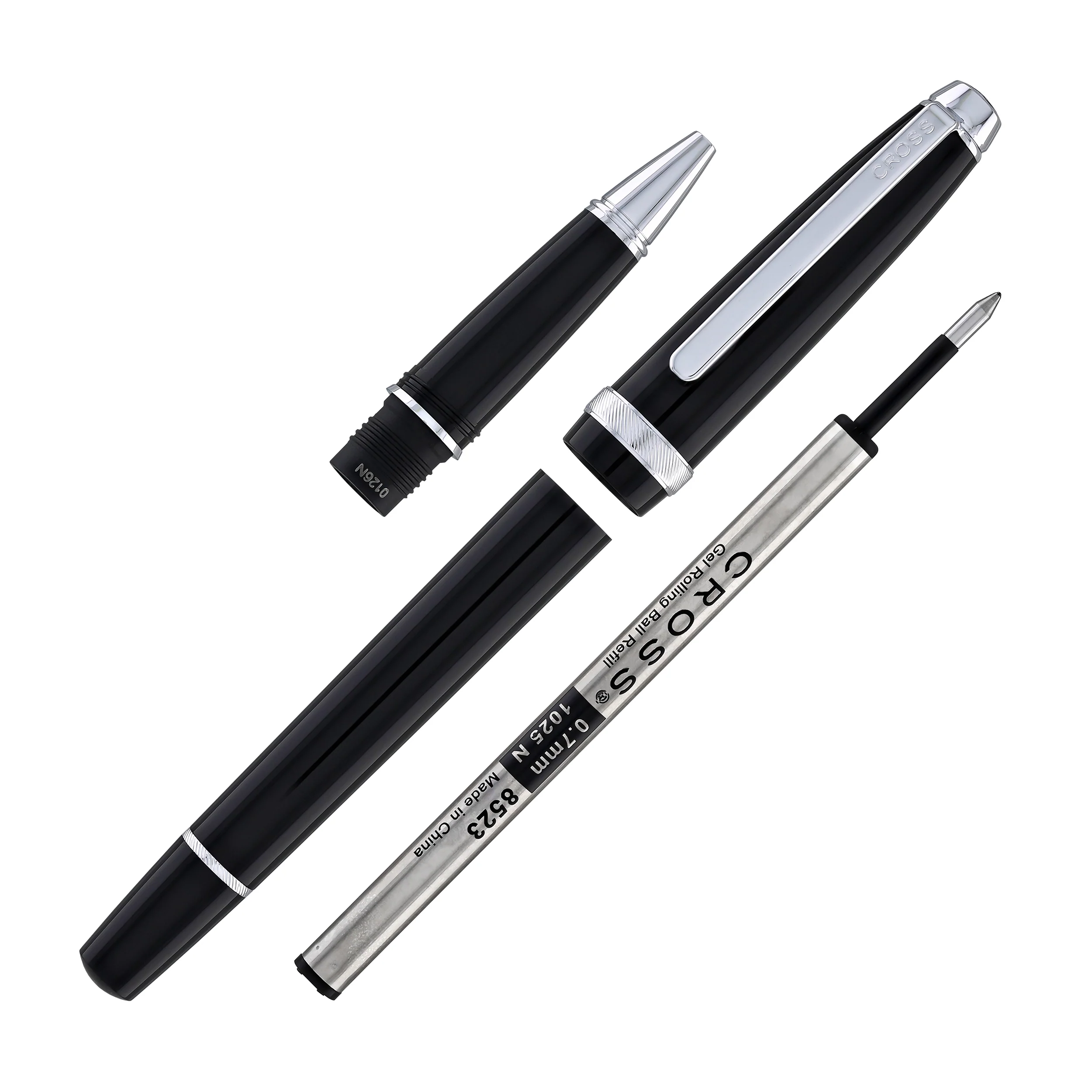 Cross Lume Ballpoint Pen in Obsidian Black with Polished Chrome Appointments - Image 8
