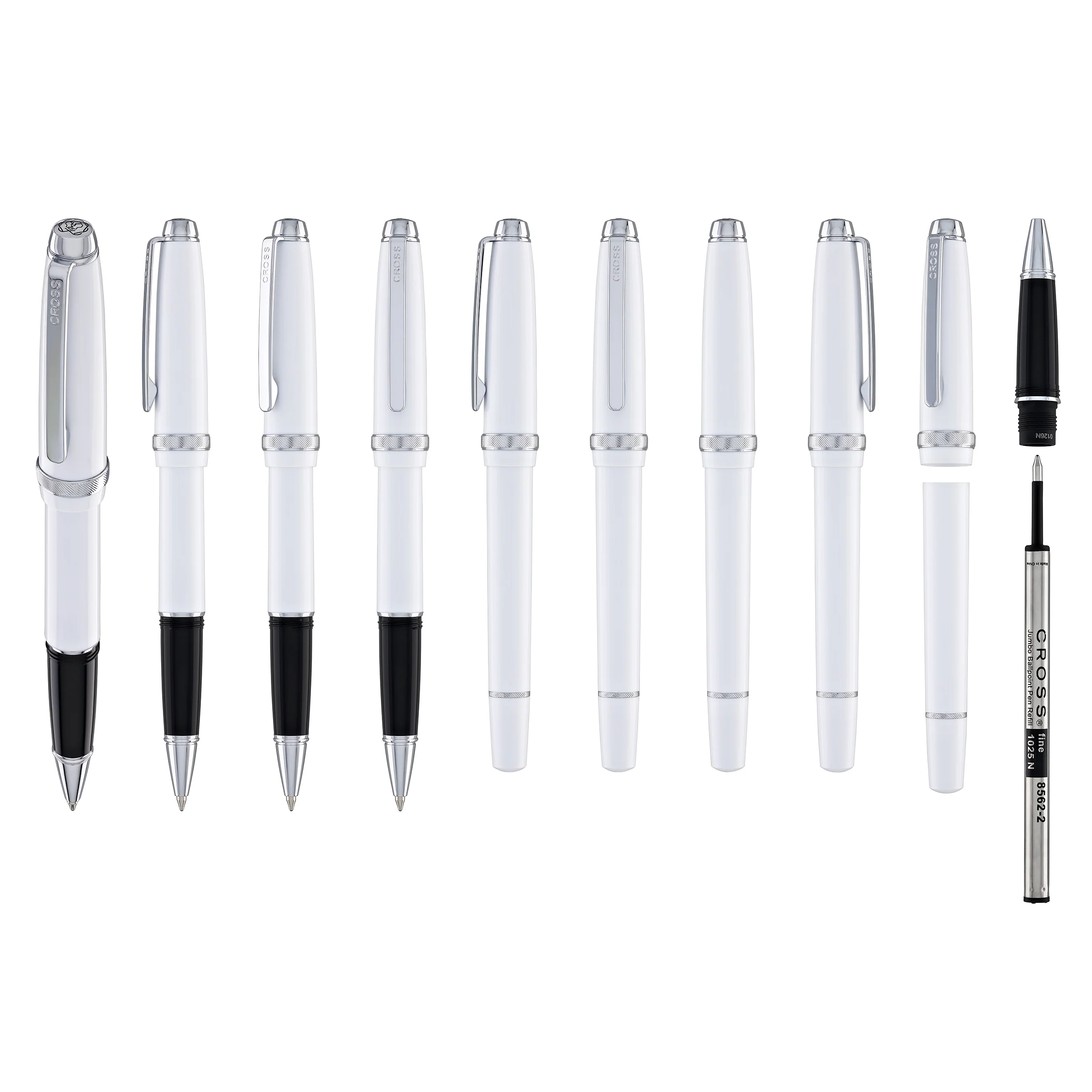 Cross Lume Ballpoint Pen in Porcelain White with Polished Chrome Appointments - Image 9