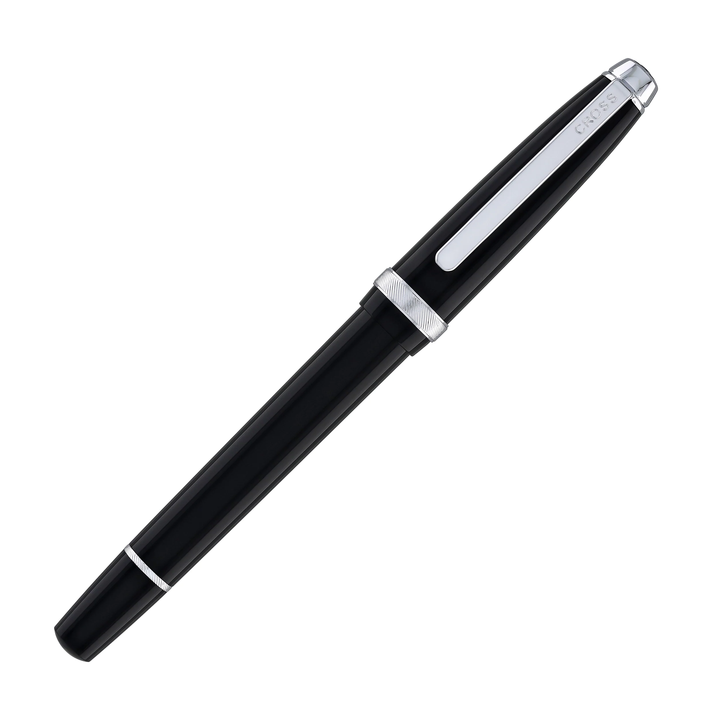 Cross Lume Rollerball Pen in Obsidian Black with Polished Chrome Appointments - Image 2