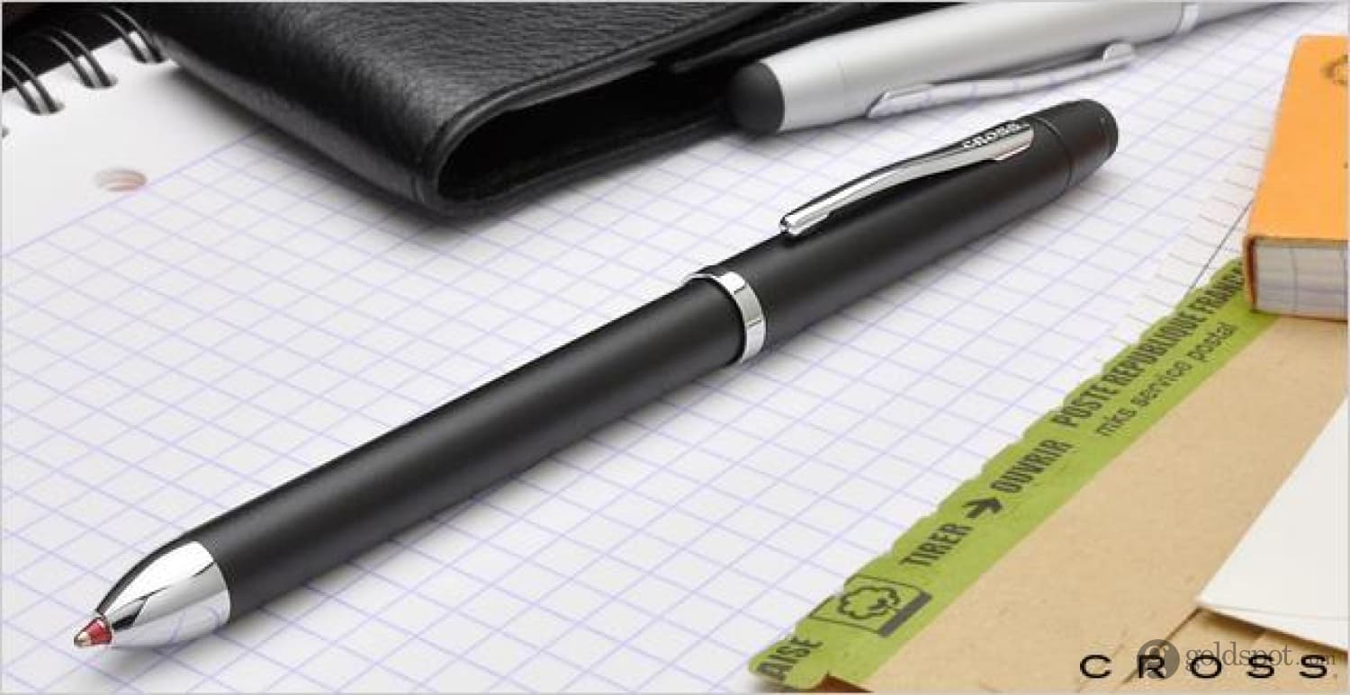 Cross Tech 3+ Multi Functional Pen in Satin Black with Chrome Trim - Image 2