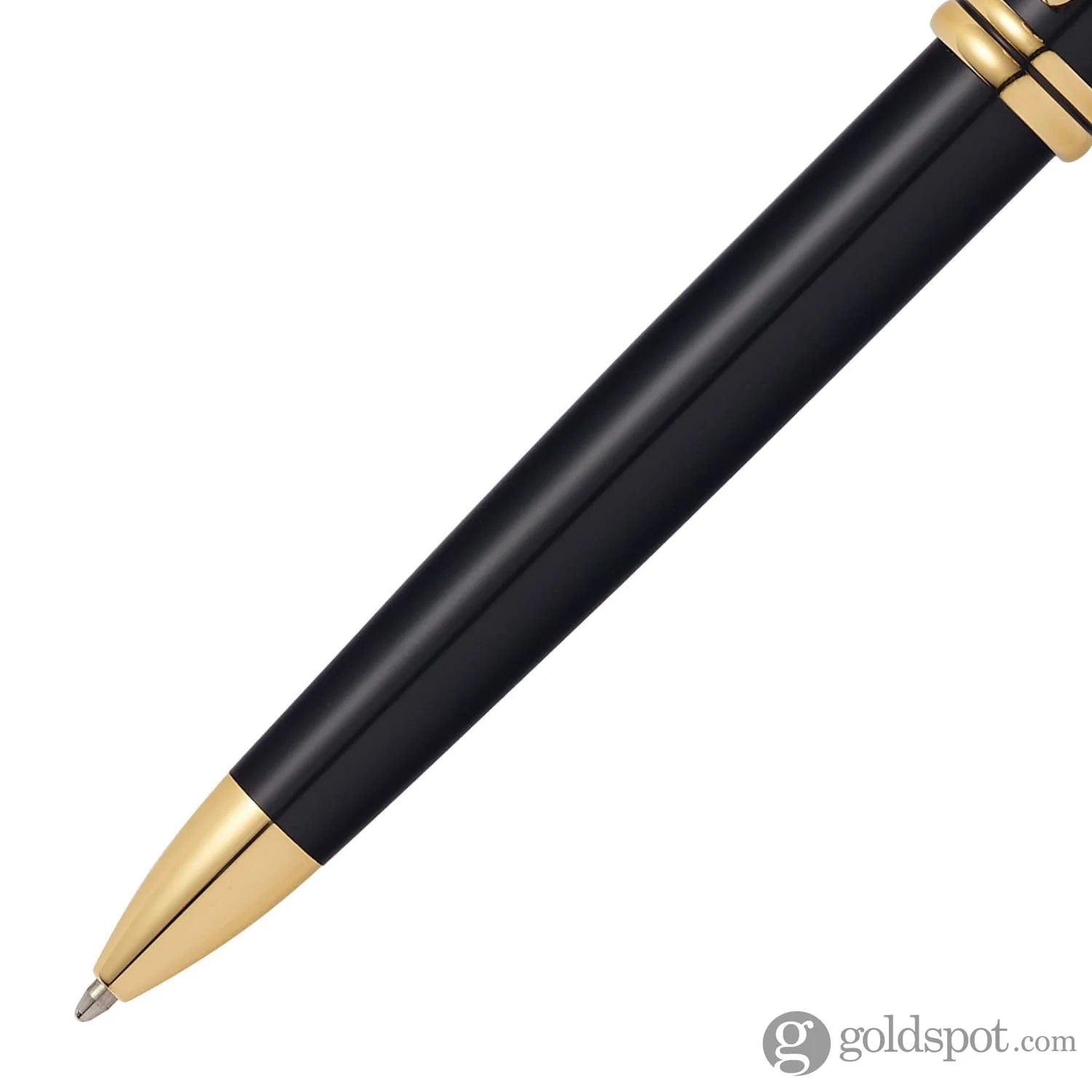 Cross Townsend Ballpoint Pen in Black Lacquer with 23K Gold Trim - Image 2