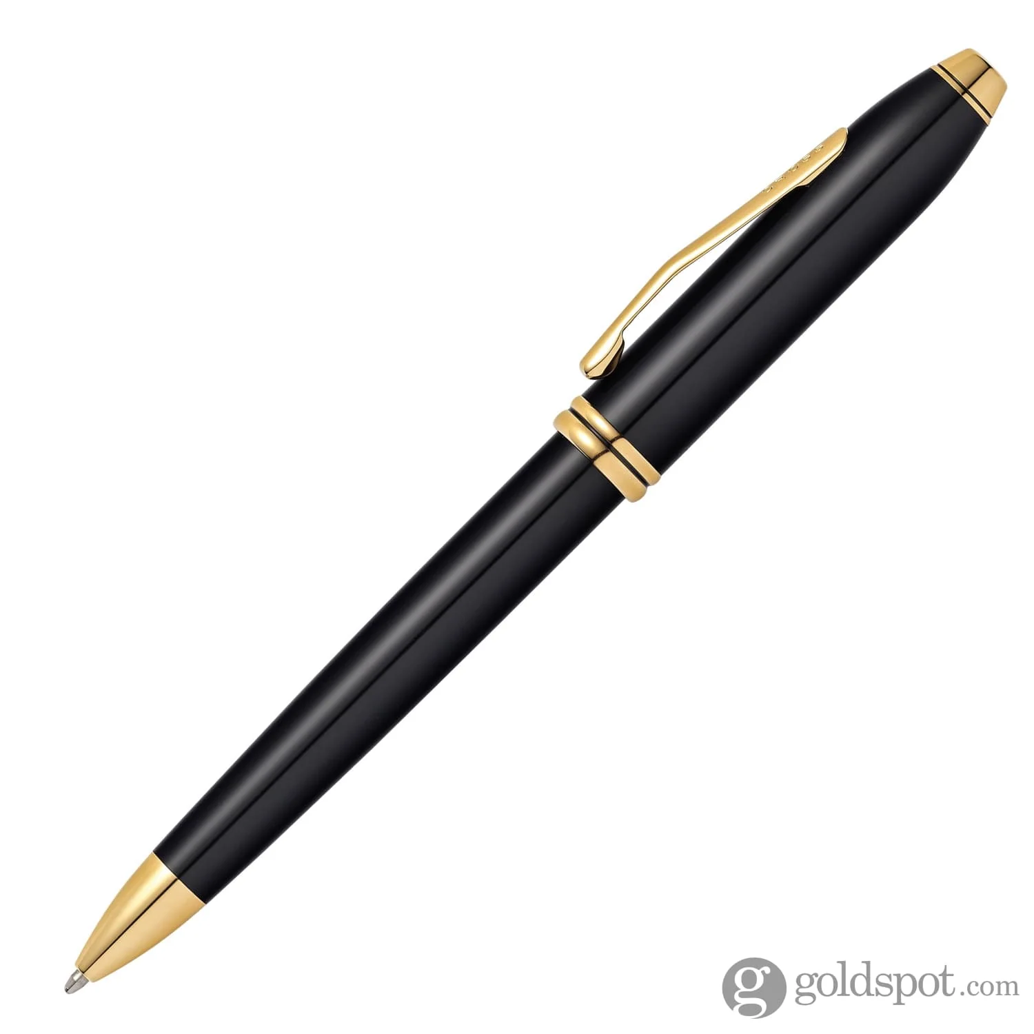 Cross Townsend Ballpoint Pen in Black Lacquer with 23K Gold Trim - Image 4