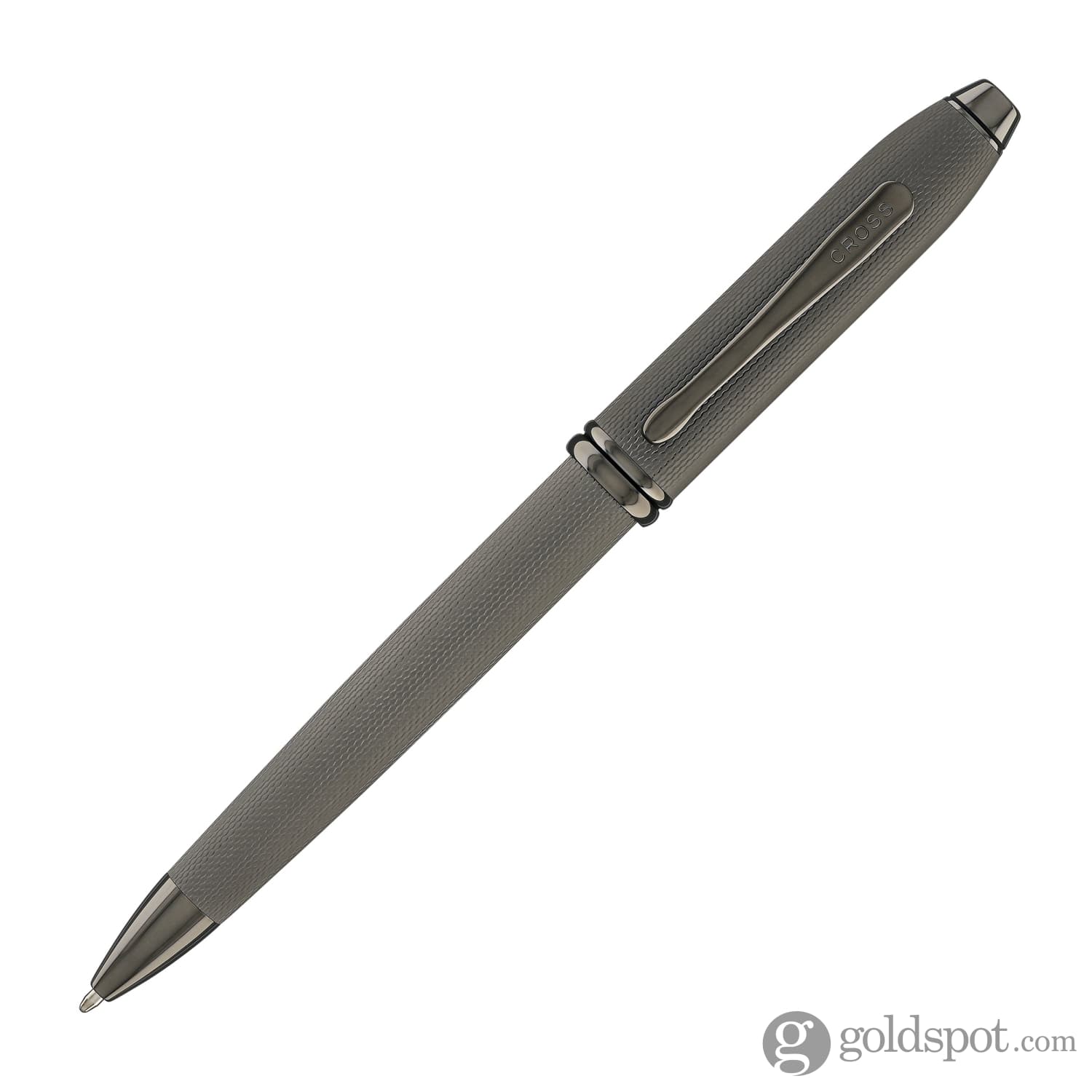 Cross Townsend Ballpoint Pen in Polished Slate Gray Engraved Diamond Pattern - Image 2