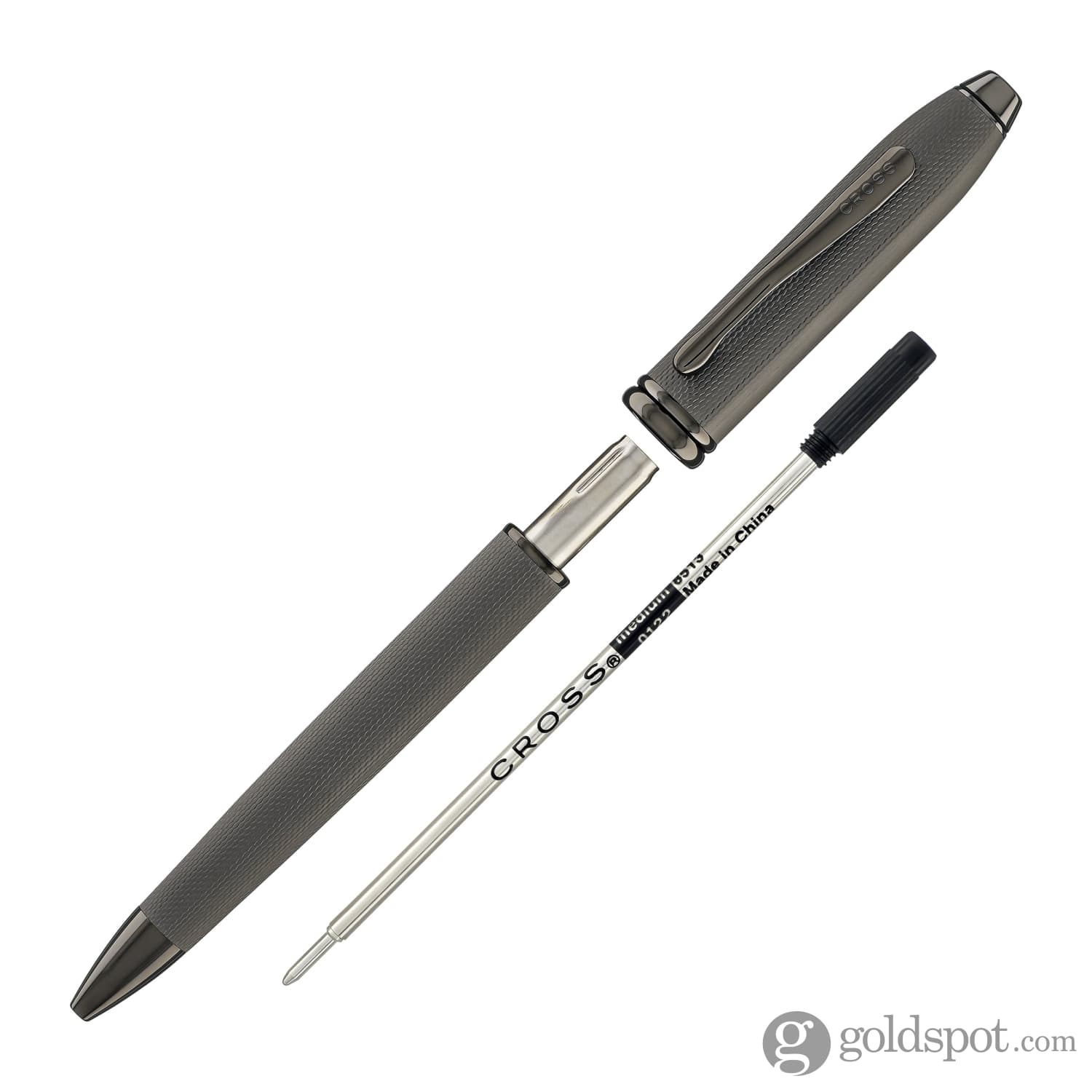 Cross Townsend Ballpoint Pen in Polished Slate Gray Engraved Diamond Pattern - Image 6
