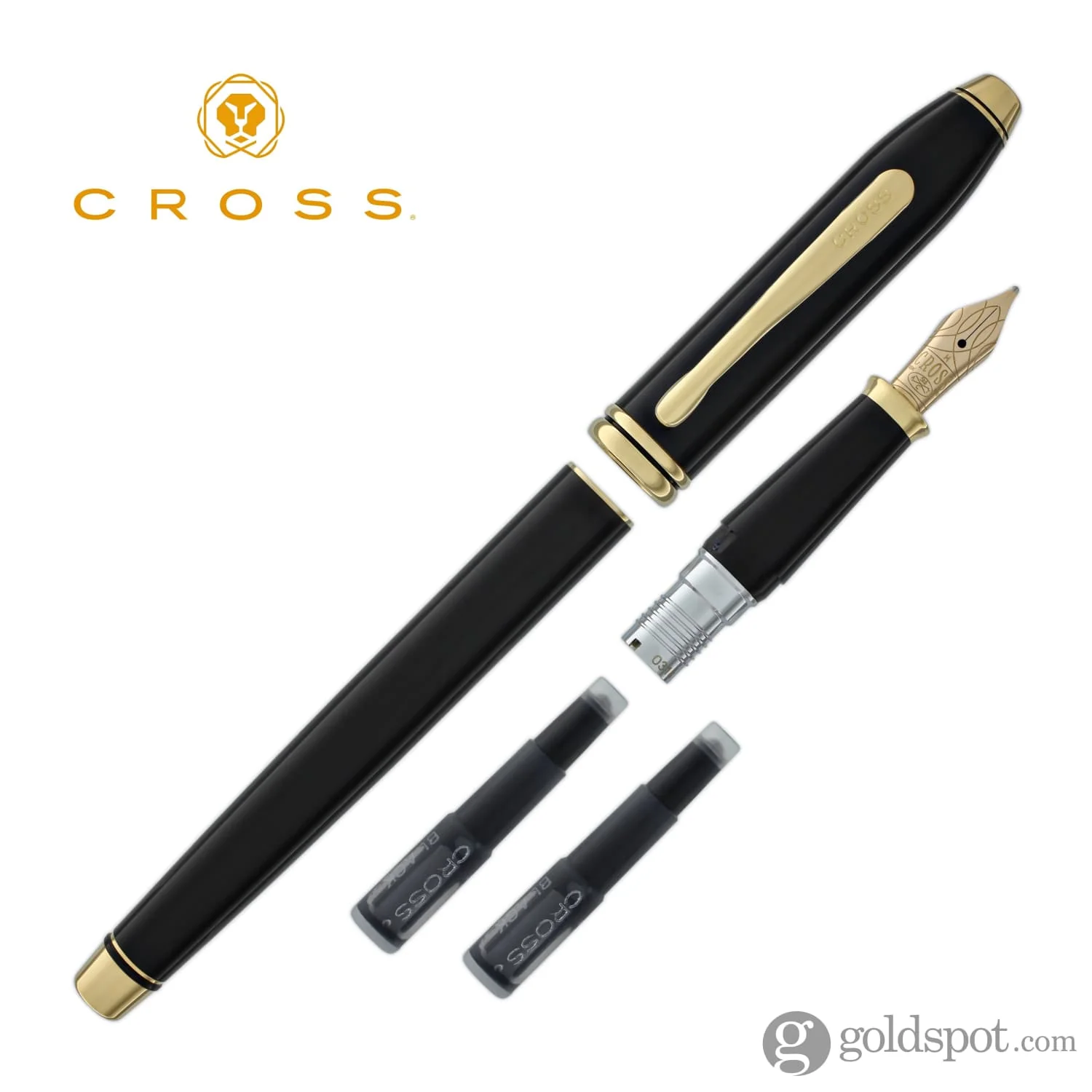 Cross Townsend Fountain Pen in Black Lacquer - 18kt Gold - Image 7