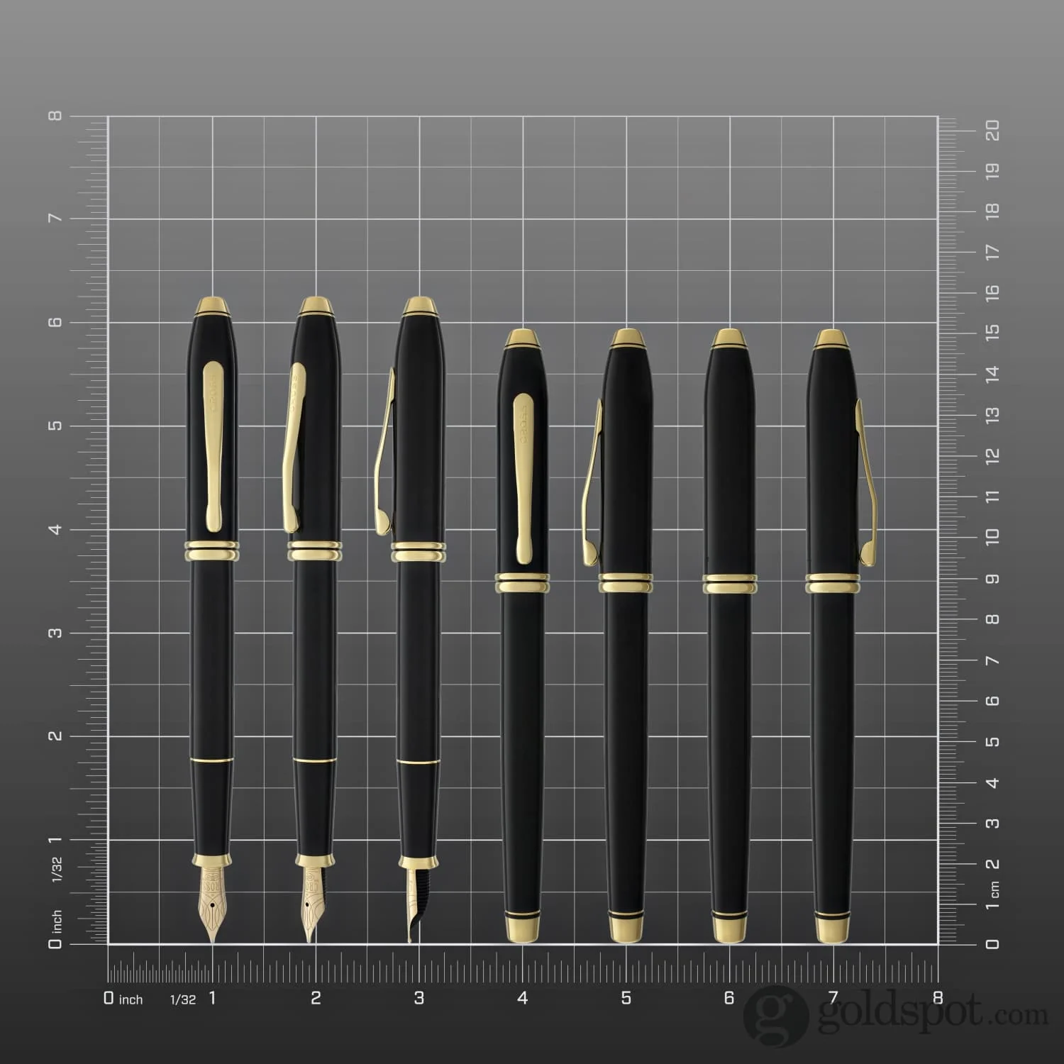 Cross Townsend Fountain Pen in Black Lacquer - 18kt Gold - Image 9