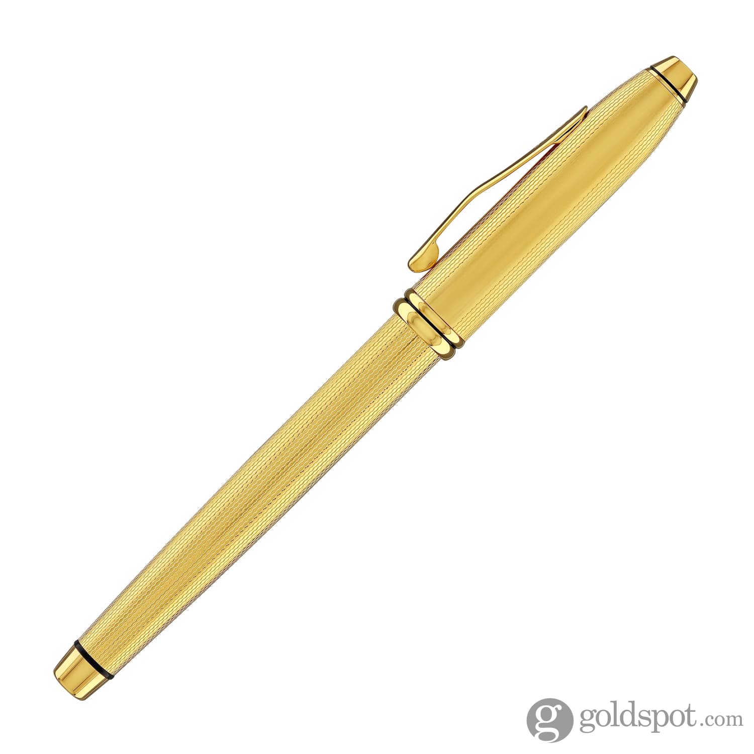 Cross Townsend Rollerball Pen in Polished 23K Gold-Plated Engraved Diamond Pattern - Image 6