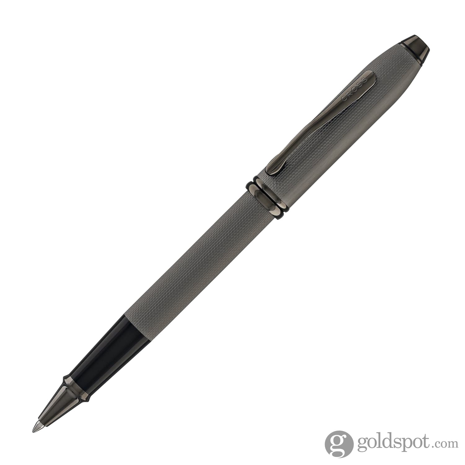 Cross Townsend Rollerball Pen in Polished Slate Gray Engraved Diamond Pattern - Image 3