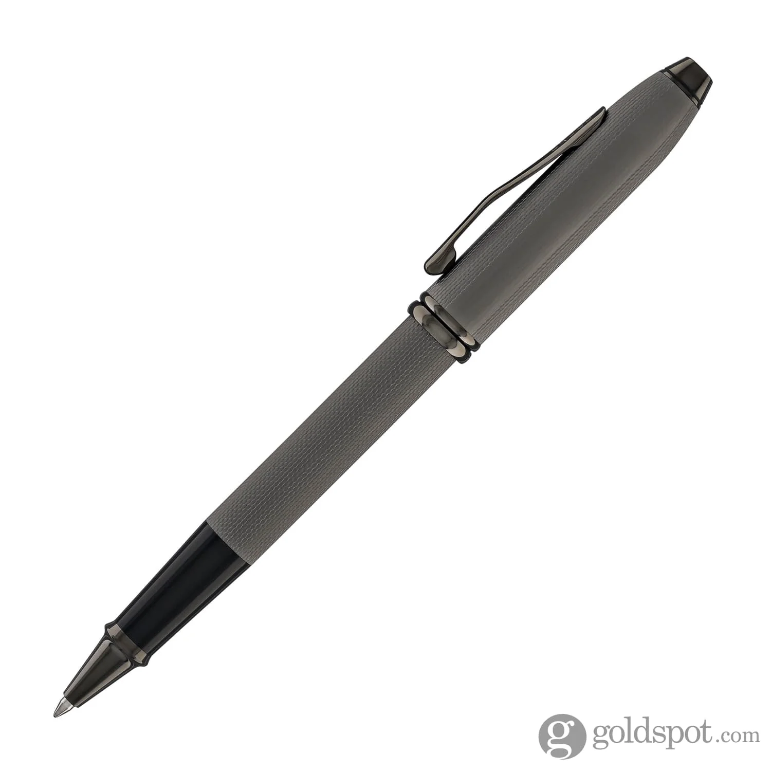 Cross Townsend Rollerball Pen in Polished Slate Gray Engraved Diamond Pattern - Image 4