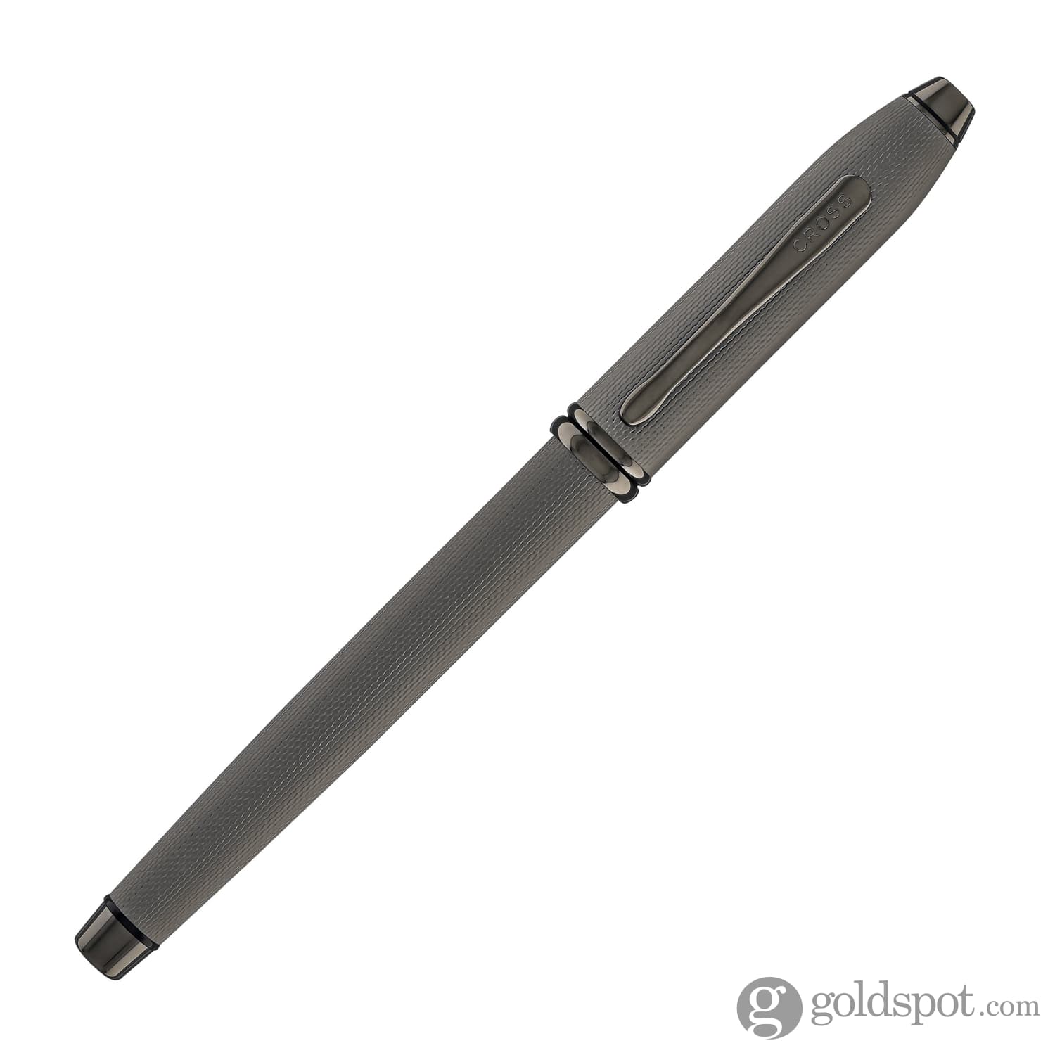 Cross Townsend Rollerball Pen in Polished Slate Gray Engraved Diamond Pattern - Image 5