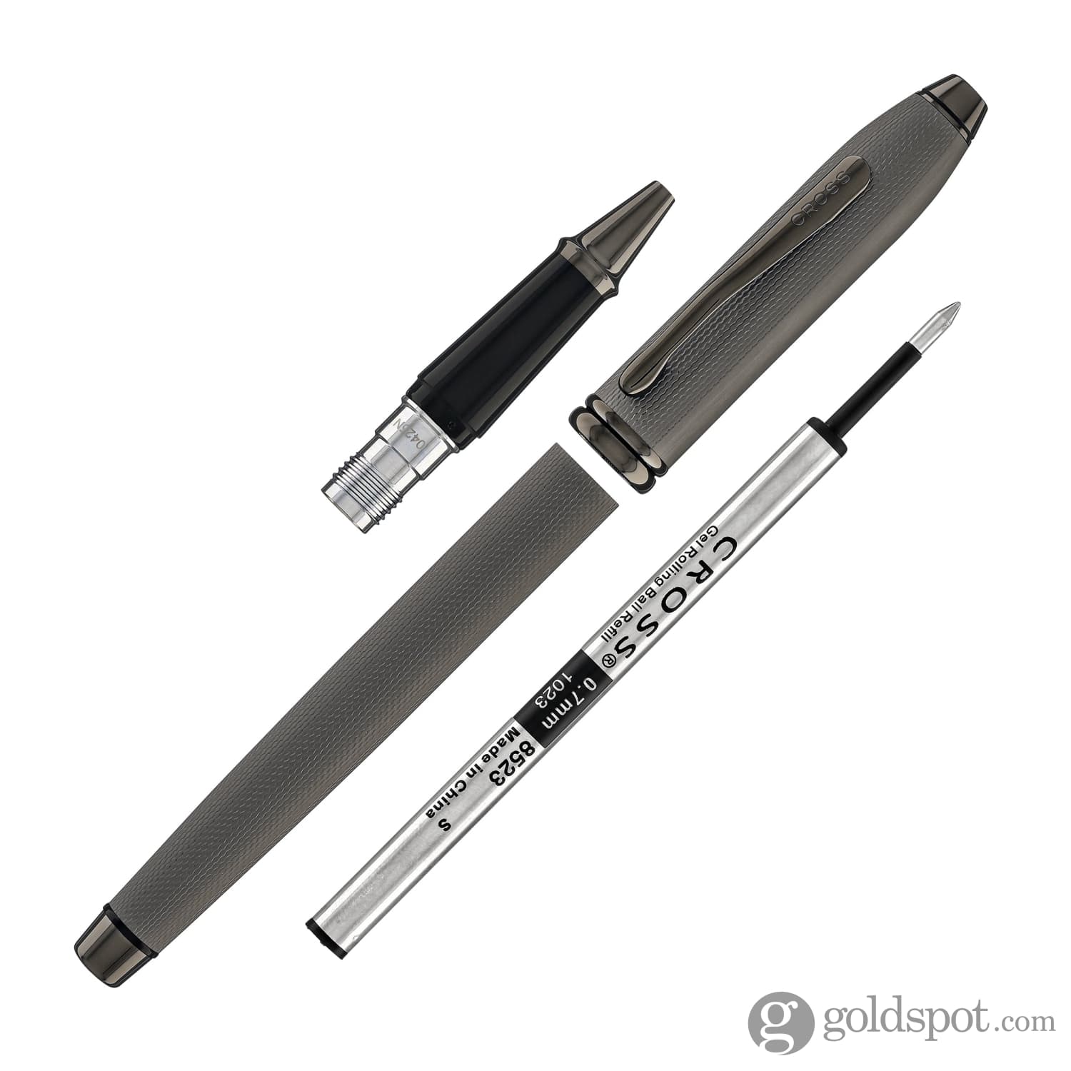 Cross Townsend Rollerball Pen in Polished Slate Gray Engraved Diamond Pattern - Image 8