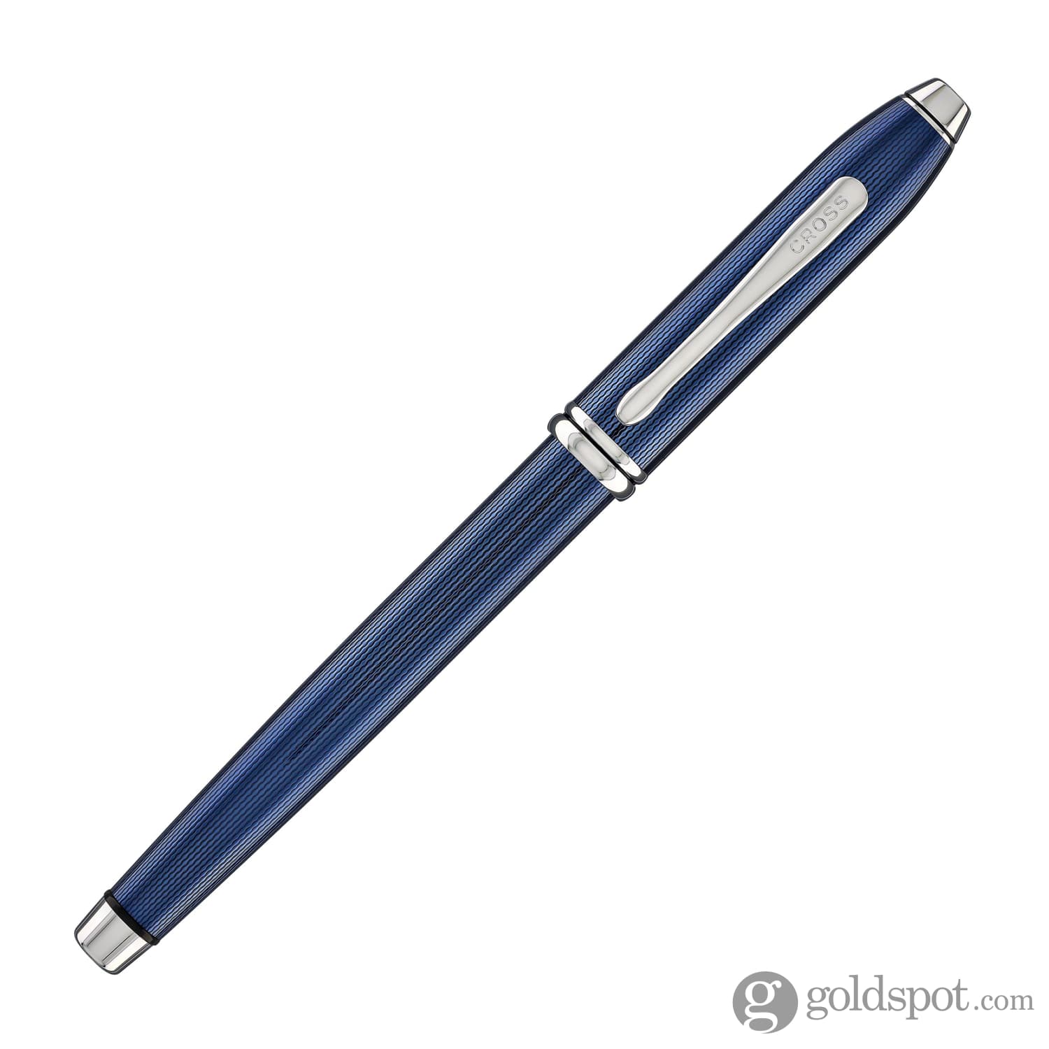 Cross Townsend Rollerball Pen in Translucent Polished Cobalt Blue Engraved Diamond Pattern - Image 5