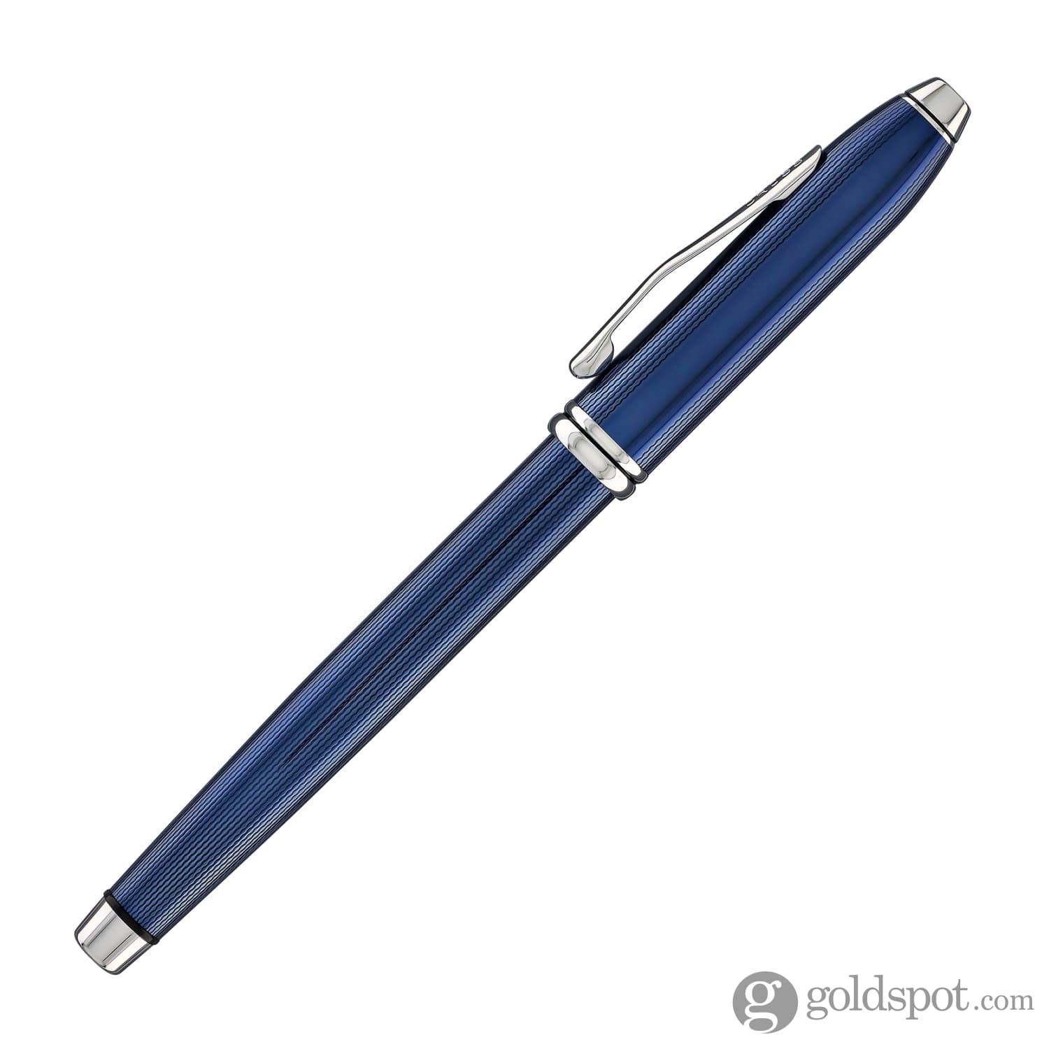 Cross Townsend Rollerball Pen in Translucent Polished Cobalt Blue Engraved Diamond Pattern - Image 6