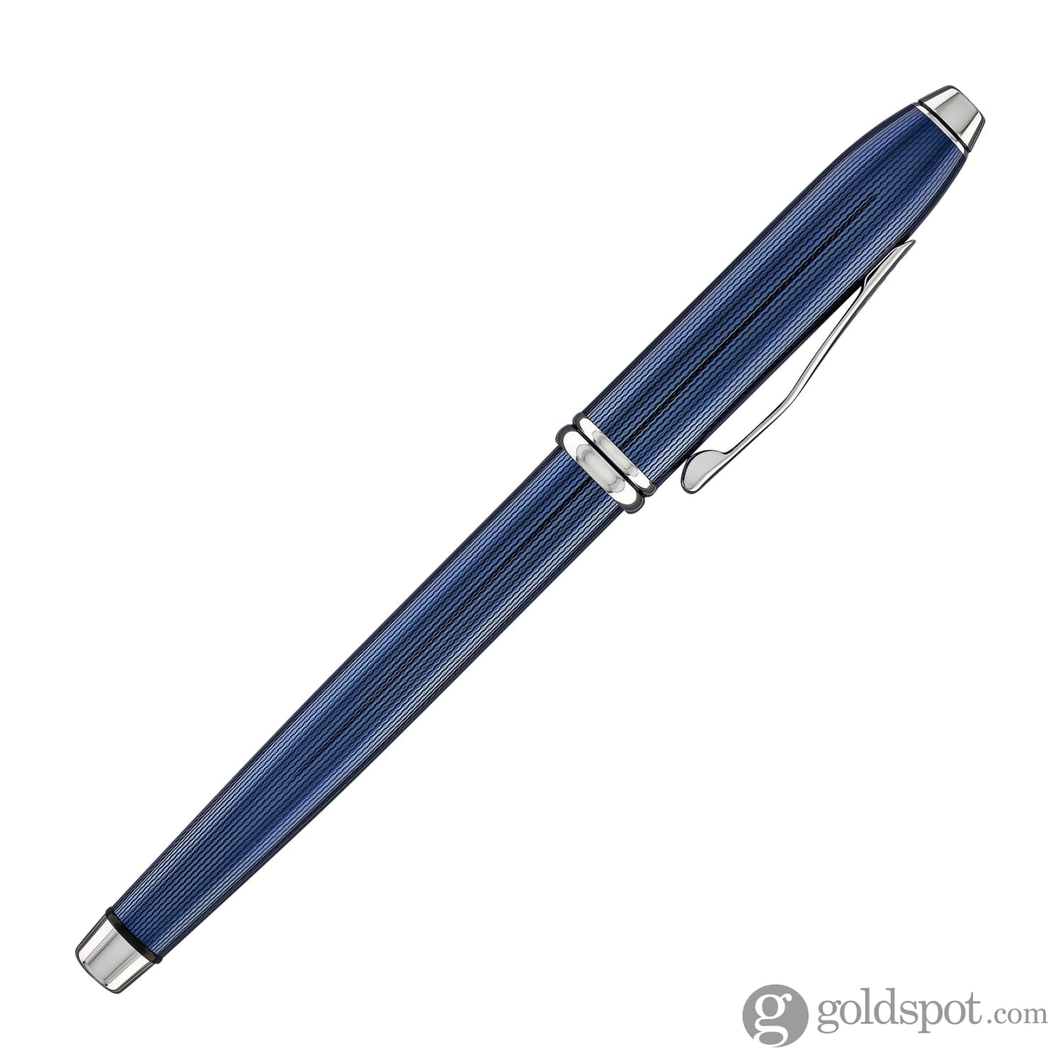 Cross Townsend Rollerball Pen in Translucent Polished Cobalt Blue Engraved Diamond Pattern - Image 7
