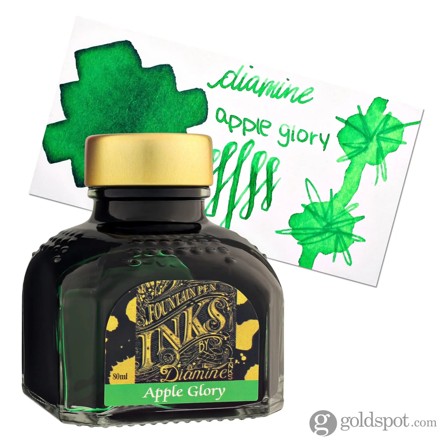 Diamine Bottled Ink in Apple Glory Green - Image 4