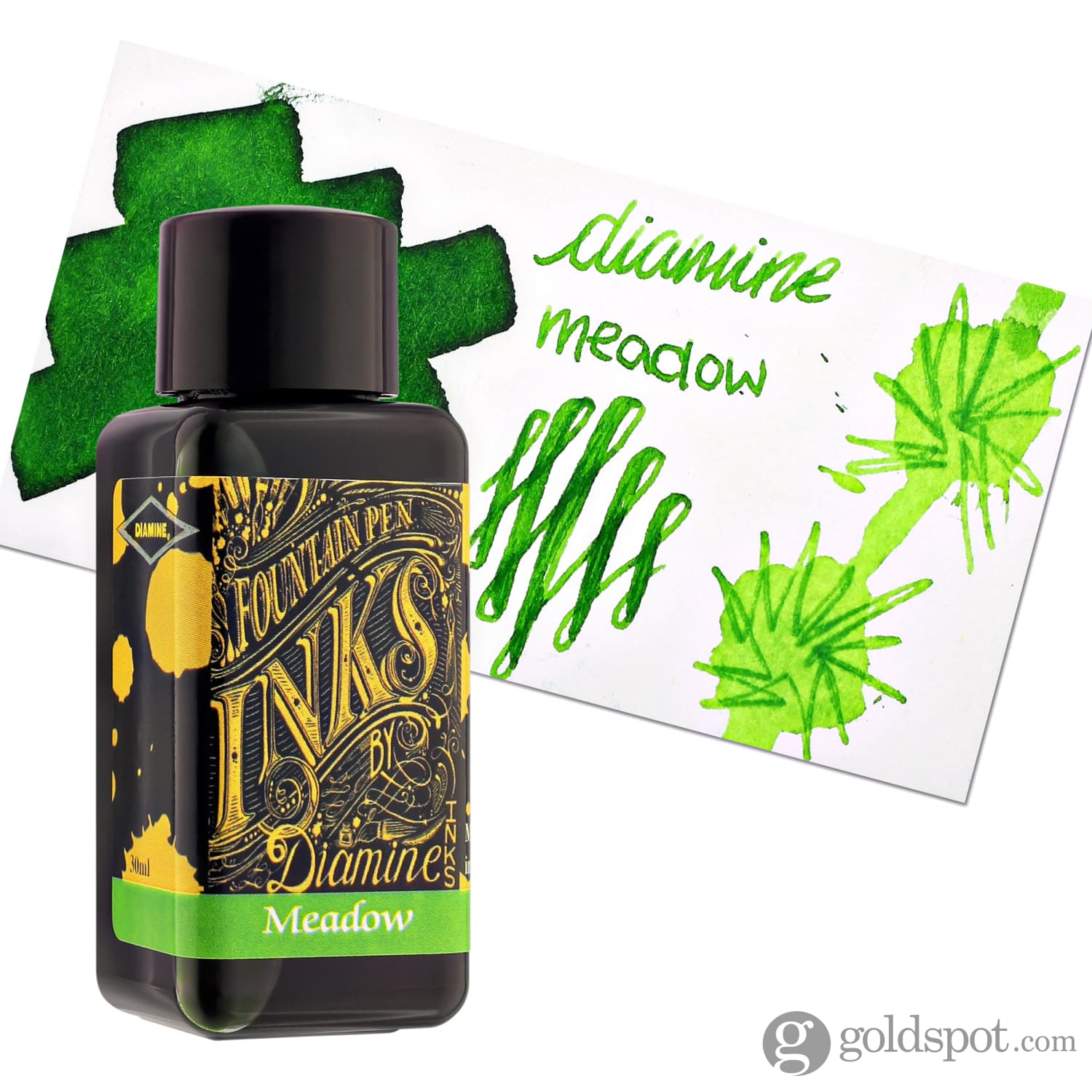 Diamine Bottled Ink in Meadow Green - Image 5
