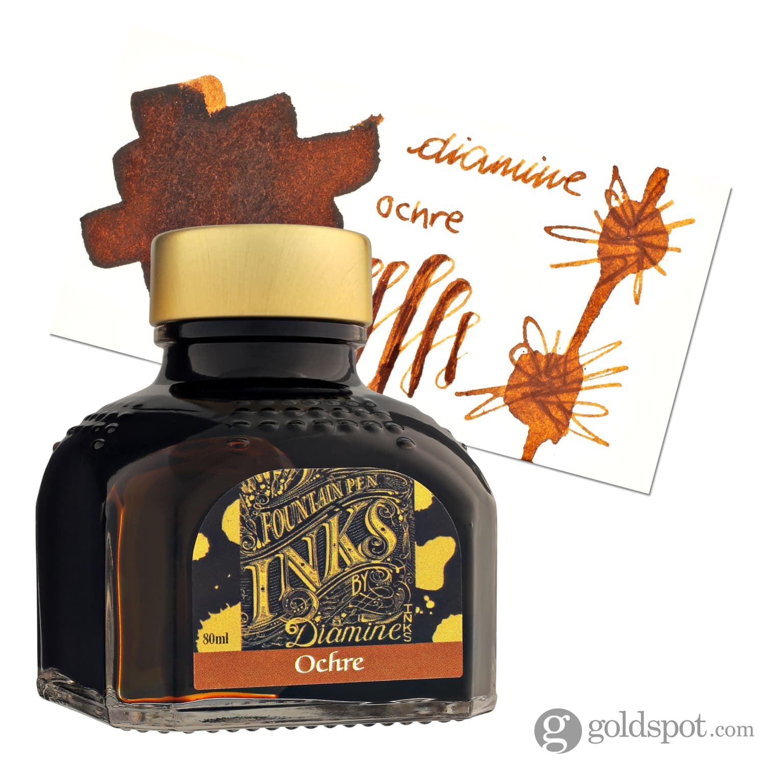 Diamine Bottled Ink in Ochre Brown - Image 4