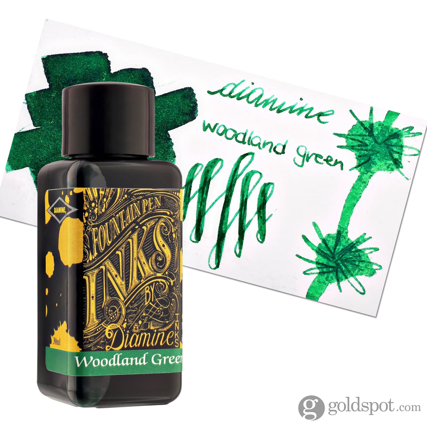 Diamine Classic Bottled Ink and Cartridges in Woodland Green - Image 6