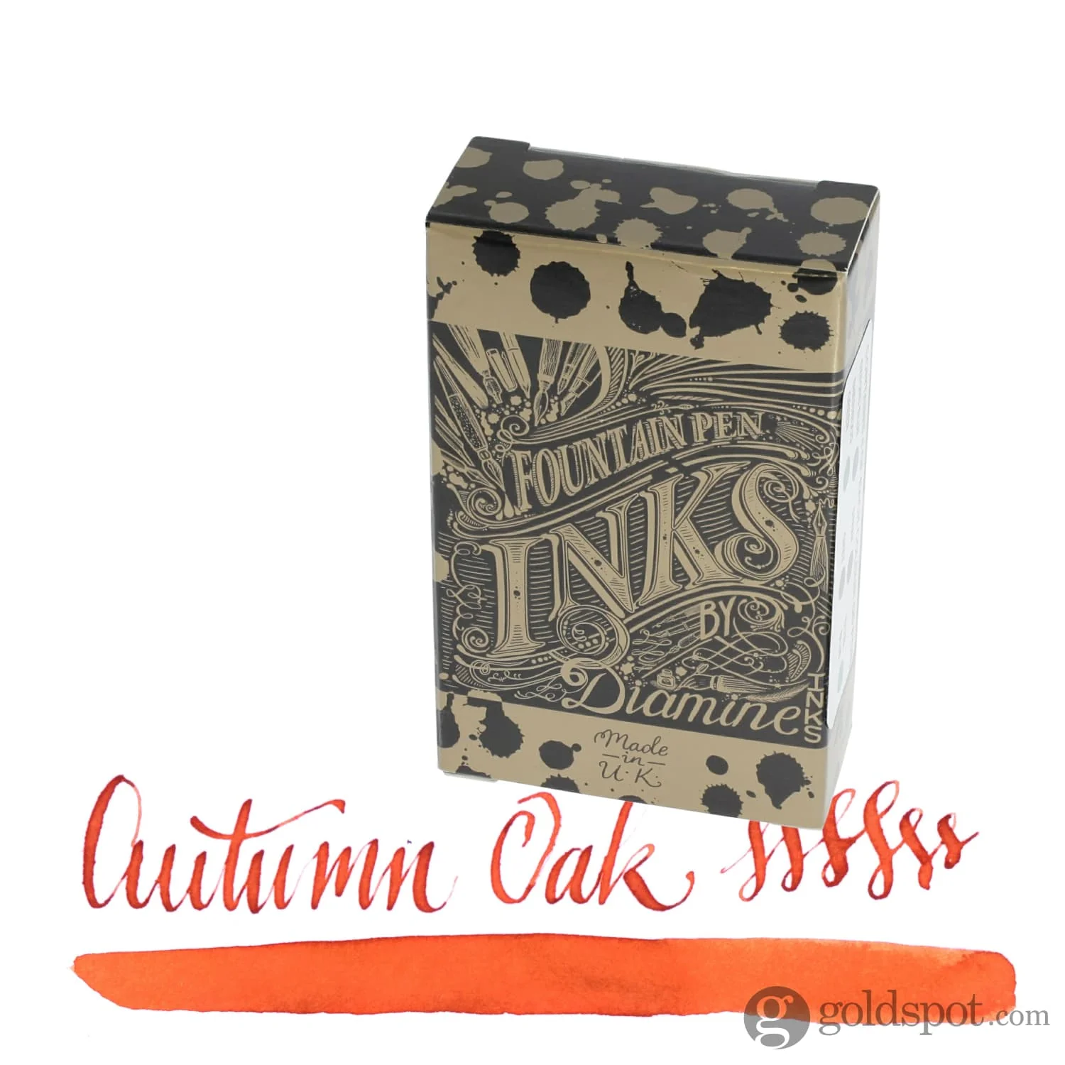 Diamine Classic Bottled Ink and Cartridges in Autumn Oak Orange - Image 5
