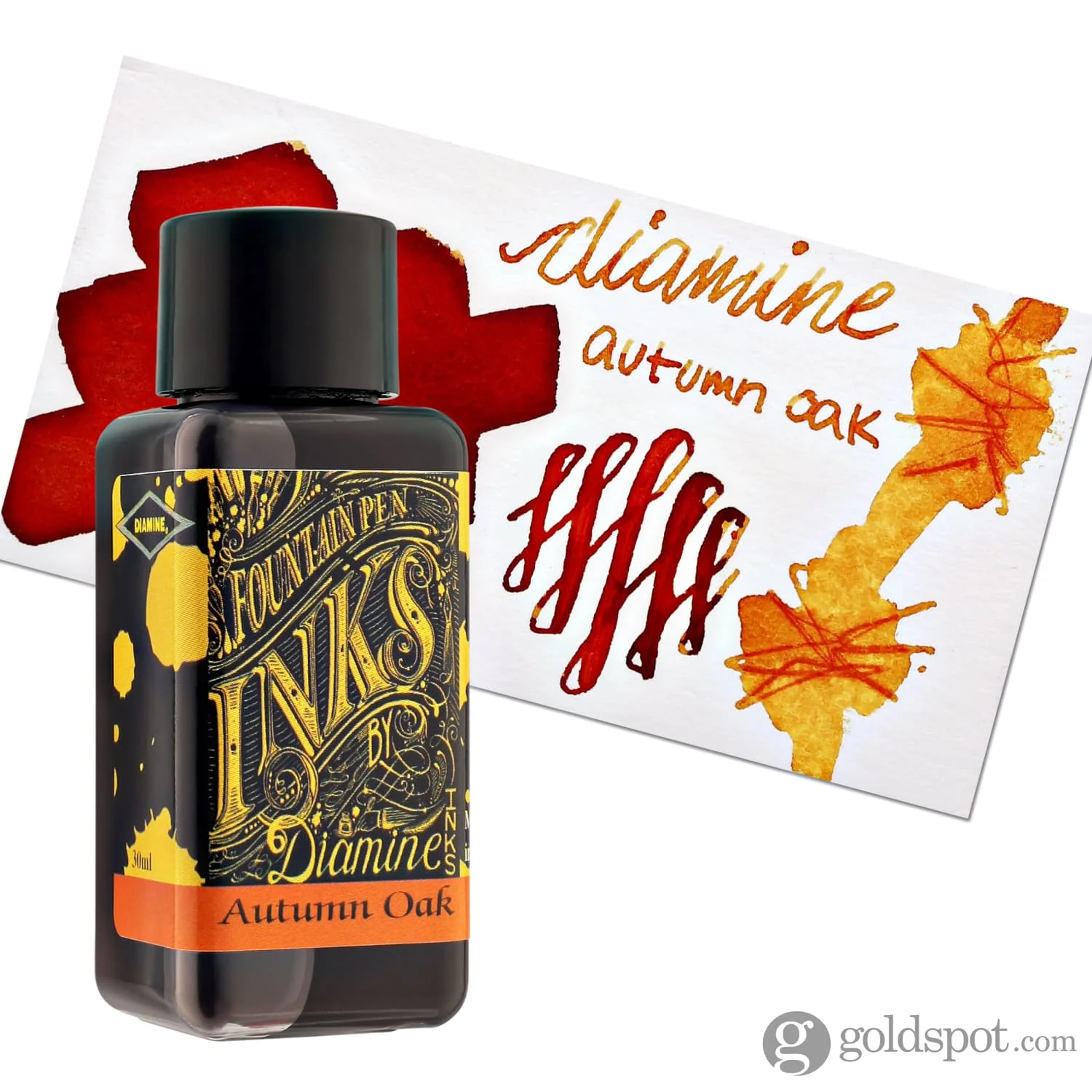 Diamine Classic Bottled Ink and Cartridges in Autumn Oak Orange - Image 6