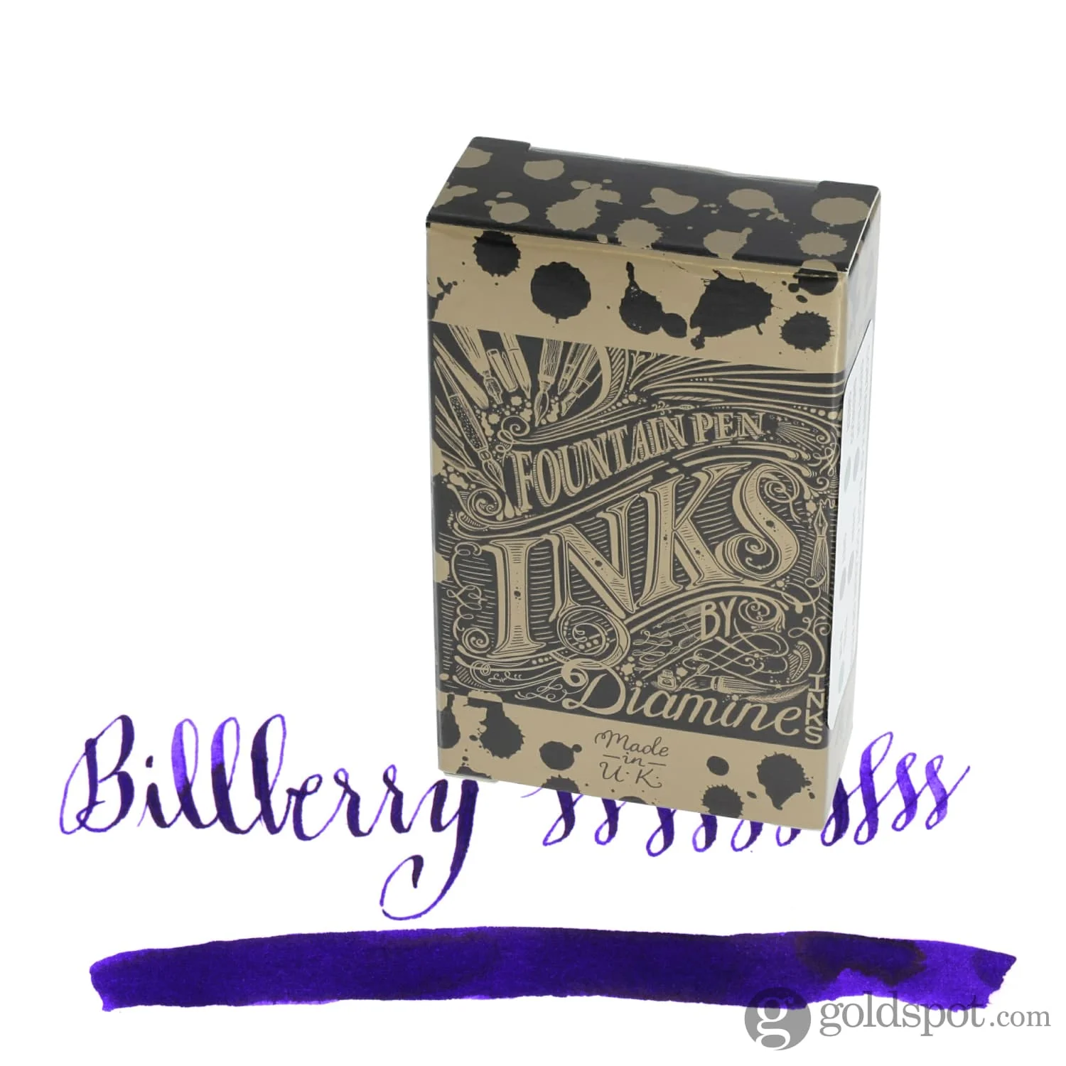 Diamine Classic Bottled Ink and Cartridges in Bilberry Purple - Image 3