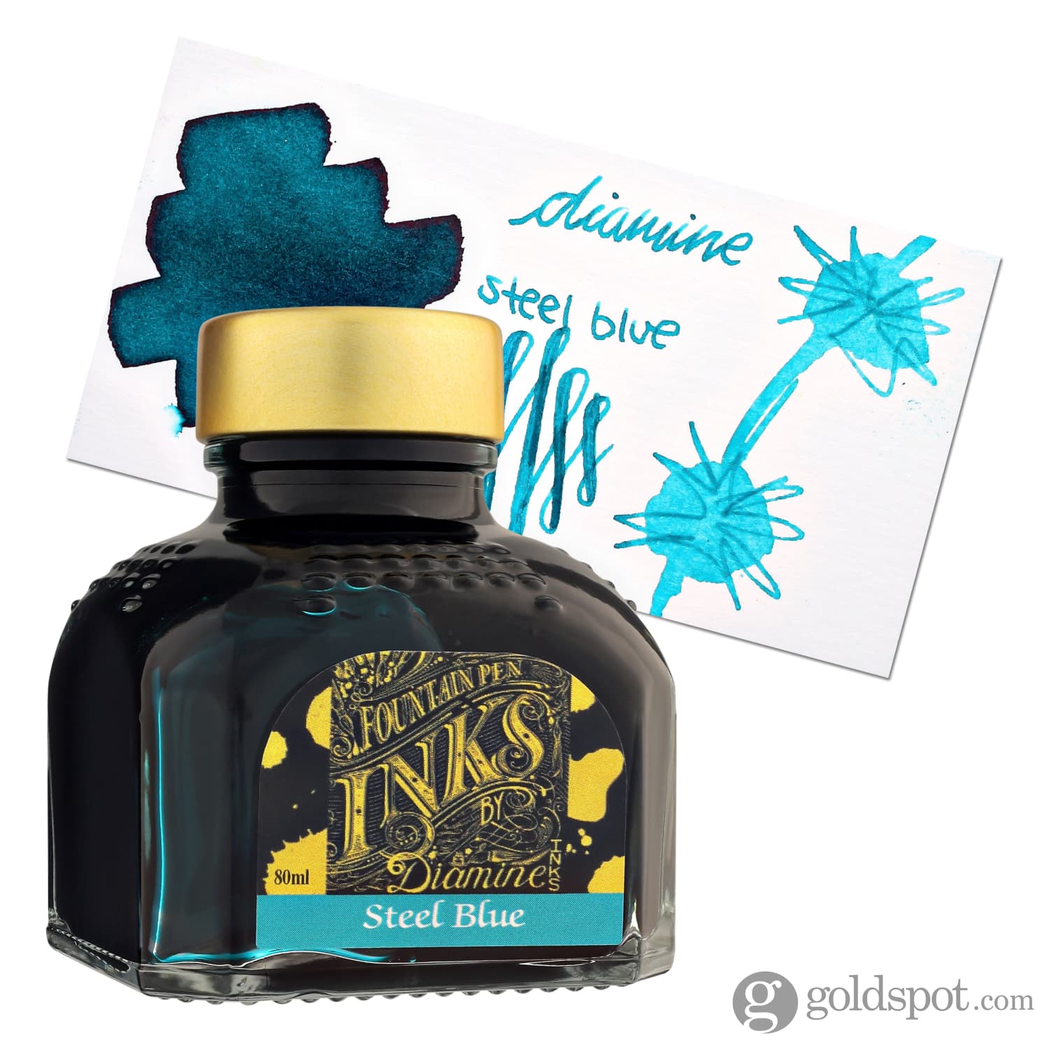 Diamine Classic Bottled Ink and Cartridges in Steel Blue Ocean Teal - Image 5