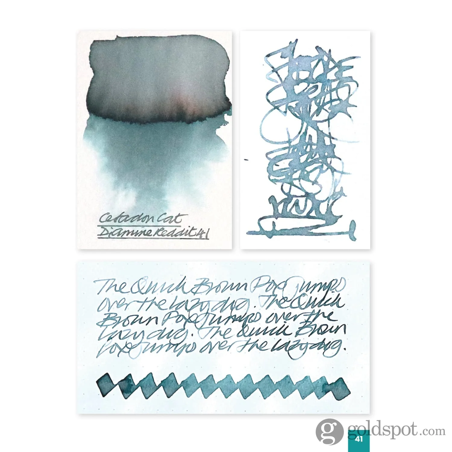 Diamine Classic Bottled Ink in Celadon Cat - Image 3