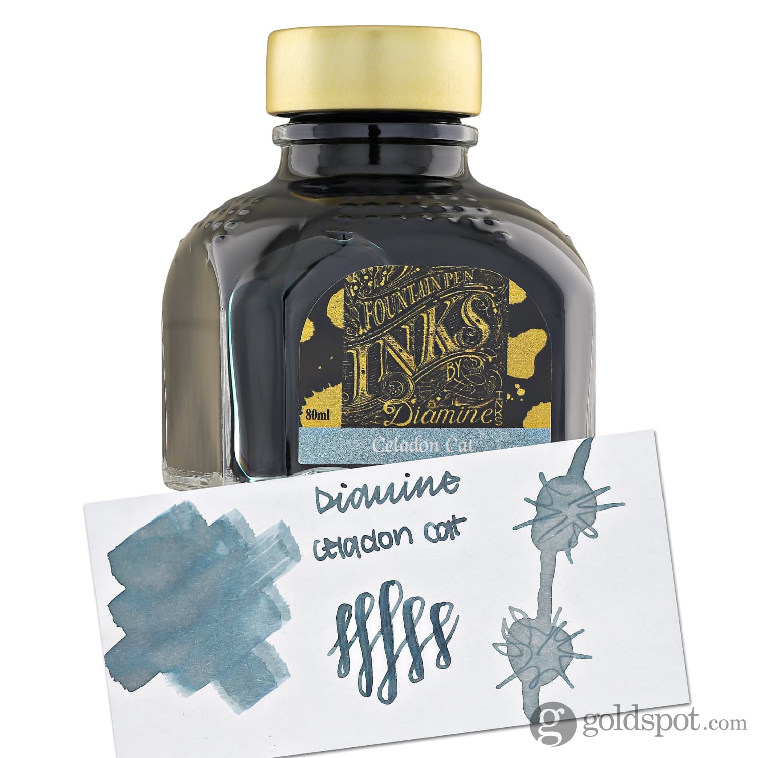 Diamine Classic Bottled Ink in Celadon Cat - Image 4