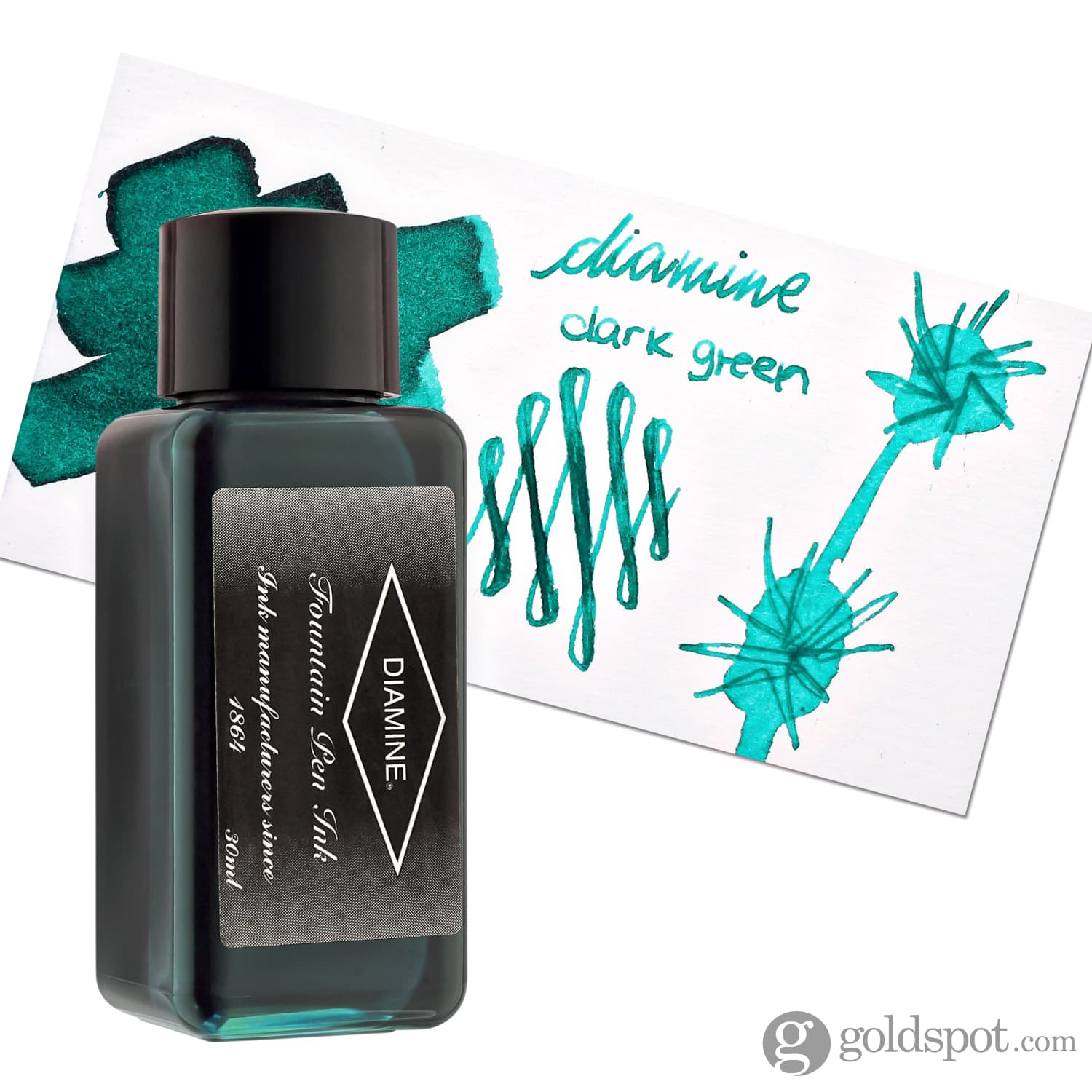 Diamine Classic Bottled Ink in Cool Green - Image 5