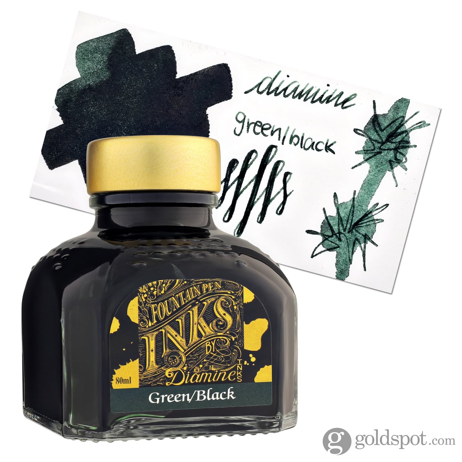 Diamine Classic Bottled Ink in Green & Black - Image 4