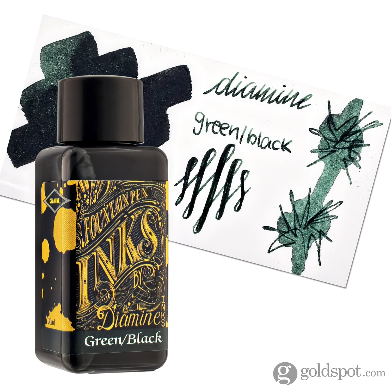 Diamine Classic Bottled Ink in Green & Black - Image 5